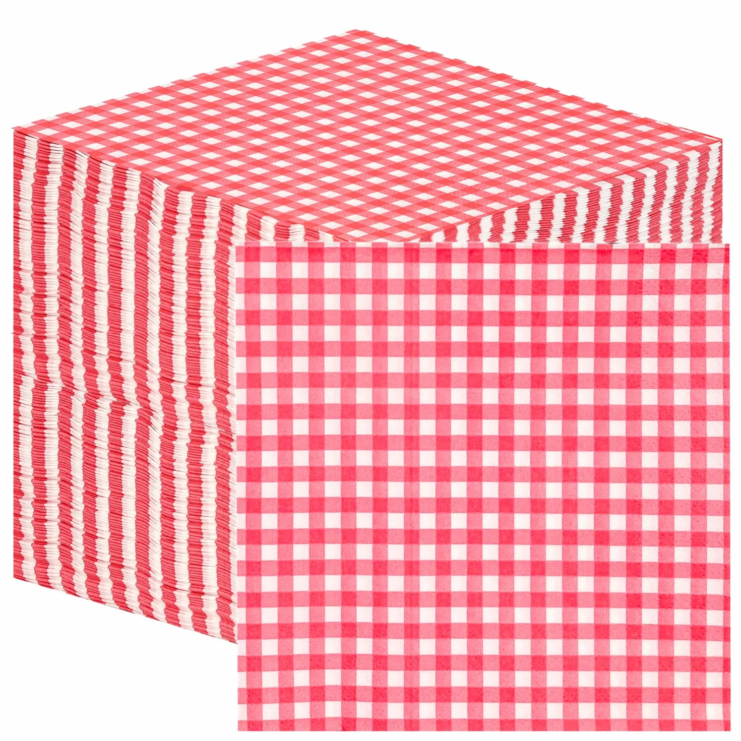 Talking Tables 100 sztuk miękkich papierowych serwetek w czerwoną kratkę na urodziny, wesele, Boże Narodzenie, catering, naczynia, jednorazowe, nadające się do recyklingu, wyprodukowane w UE,