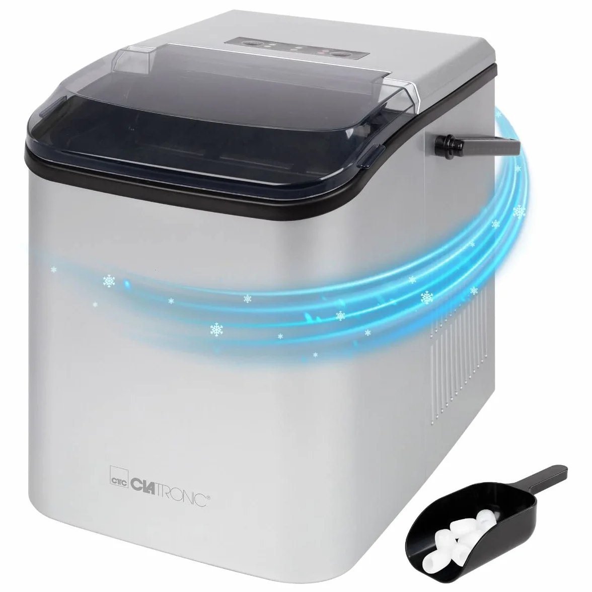 Clatronic EWB 3785 Machine à glaçon portable 12 kg/24h 105 W Noir Argent