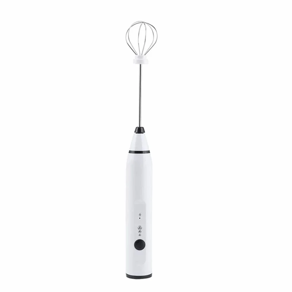 ISTOVO Mini Elektryczny Ręczny Spieniacz do Mleka z Elektrycznym Ekspresem USB Mikser do Ubijania do Spieniacza Mleka Cappuccino Biały