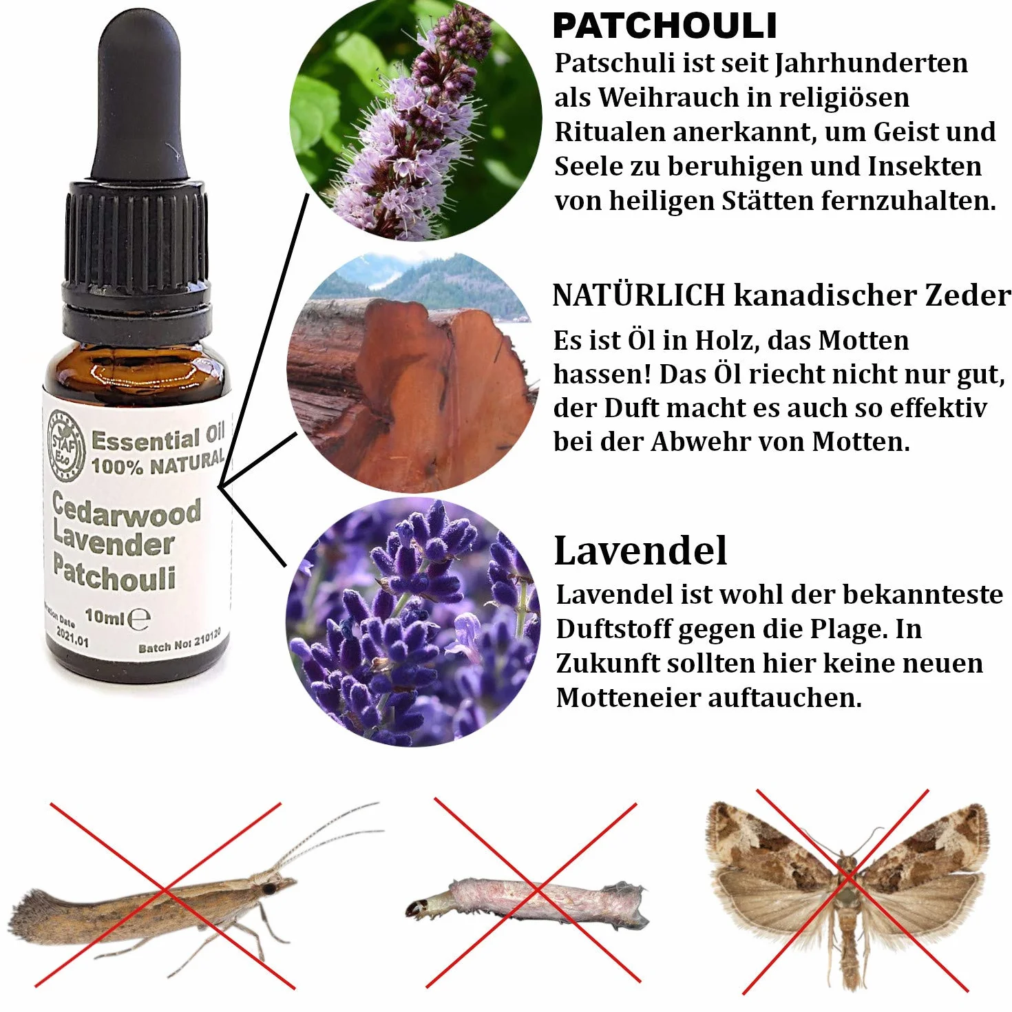 Odstraszacz ćmy do garder, pierścienie z drewna cedrowego, torby lawendowe i rozmarynowe premium, 100% naturalny zestaw (średni Z)