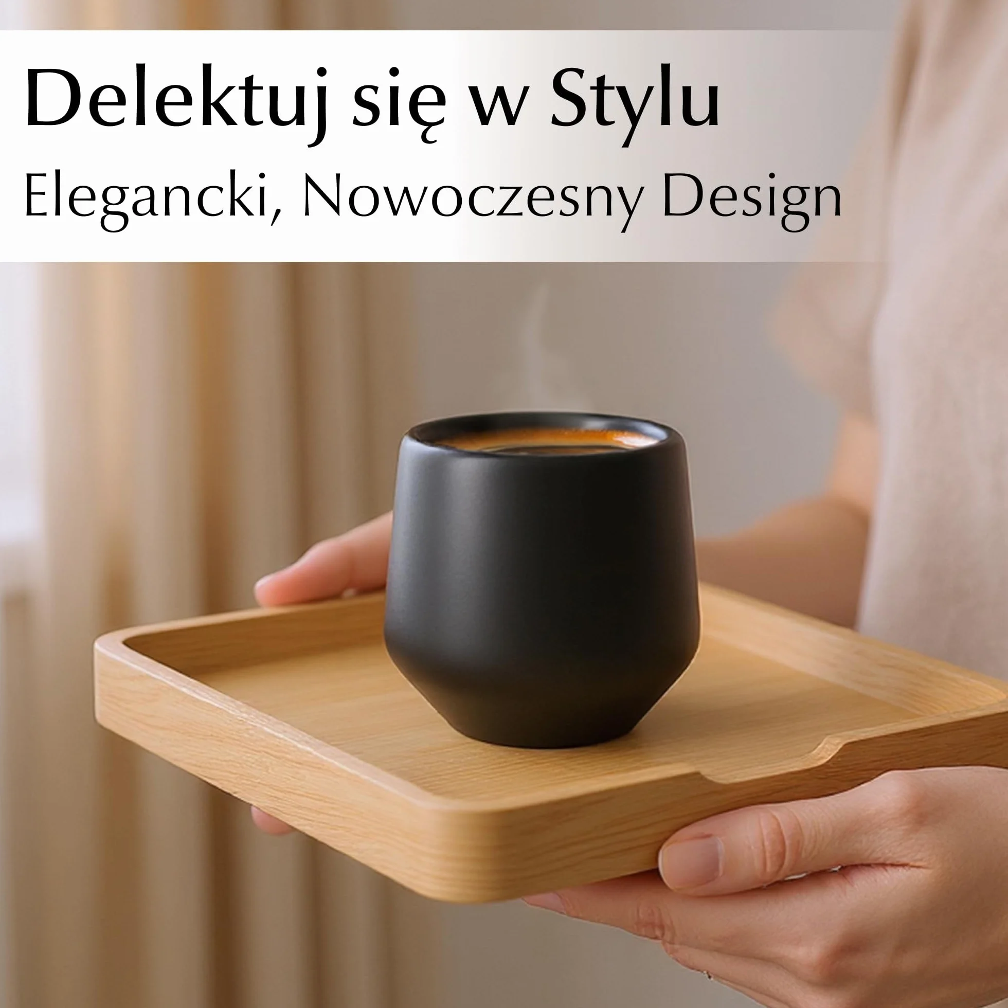 MIAMIO Zestaw filiżanek do espresso 4 sztuki 90 ml ceramiczne japońskie czarne