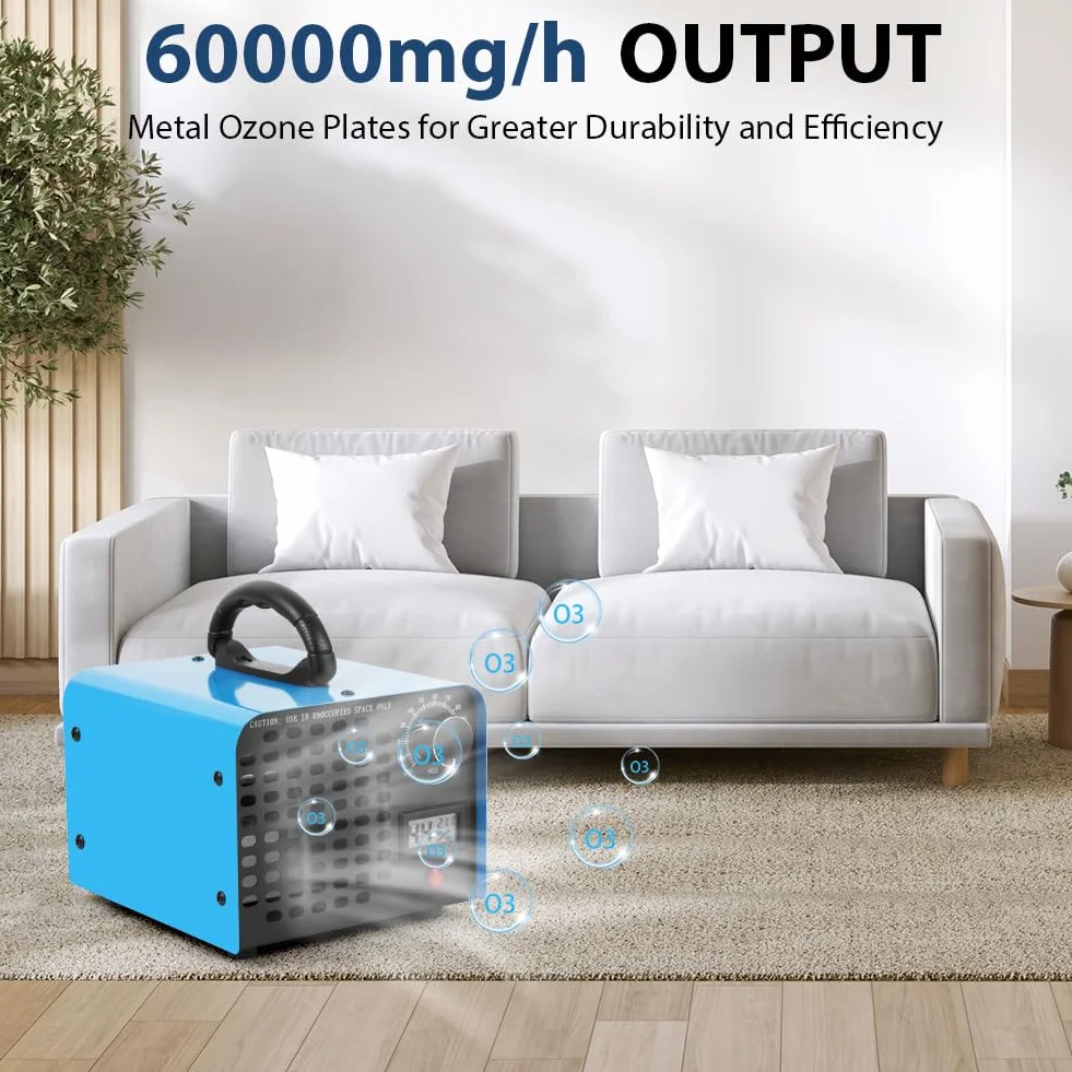 Vicloon Generator ozonu 60000 Mg/H, Ozon Home Oczyszczacz powietrza 600 ㎡, ozonator timerem, ozonator do samochodu, mieszkania, biura, garażu