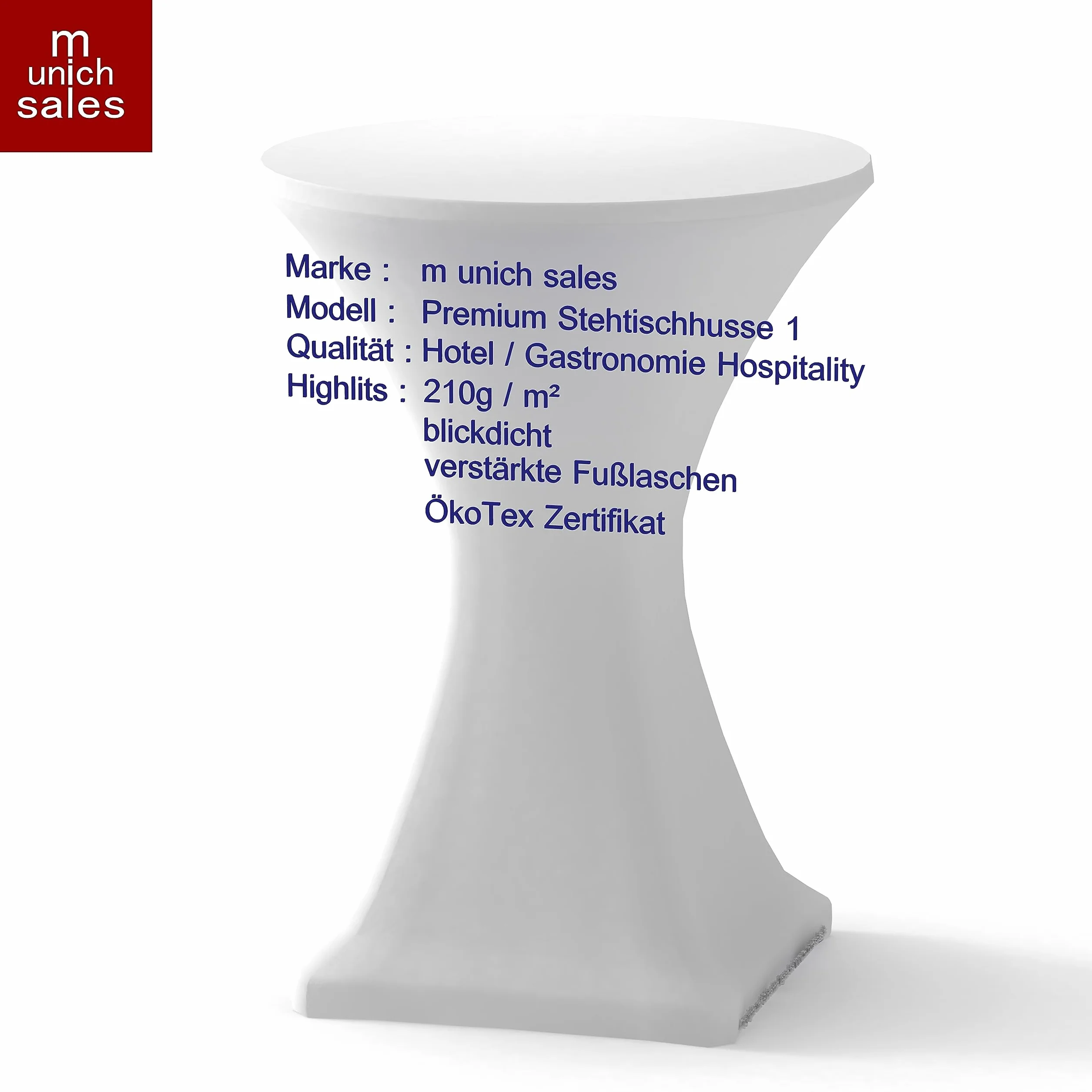 Pokrowiec na stolik koktajlowy Premium, zielone jabłuszko, 80 cm, jakość hotelowa, Made by Munich-Sales