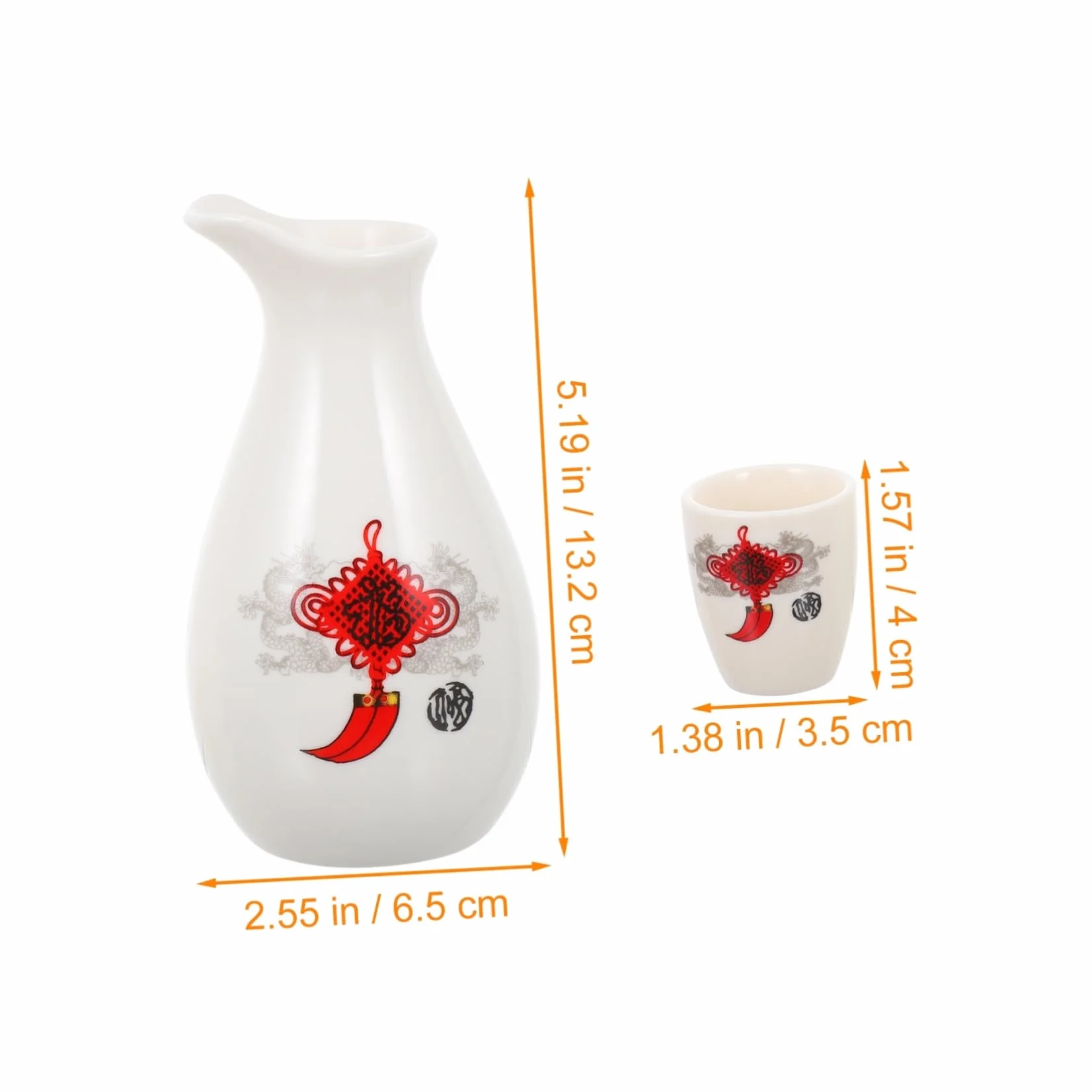 1zestaw Ceramiczny Do Sake z Filiżankami i Dzbanem Elegancka Praktyczny i Dekoracyjny Do Podawania Idealny Przyjęcia i Dekorację Domu