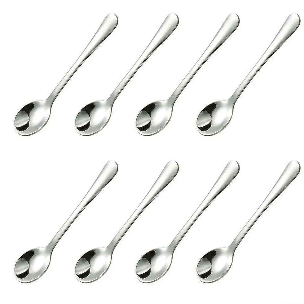 Gdfnmogo Mini łyżki ze stali nierdzewnej do słoików na przyprawy, sól, cukier, pieprz, miód, mała okrągła miarka 6 cm, metalowe narzędzia kuchenne 304, srebrne (srebrne)