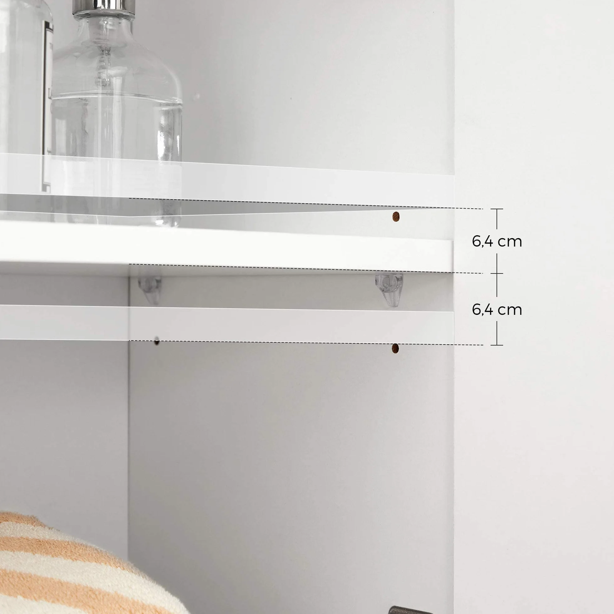 VASAGLE BBK140W01 szafka łazienkowa 60x30x80 cm biała
