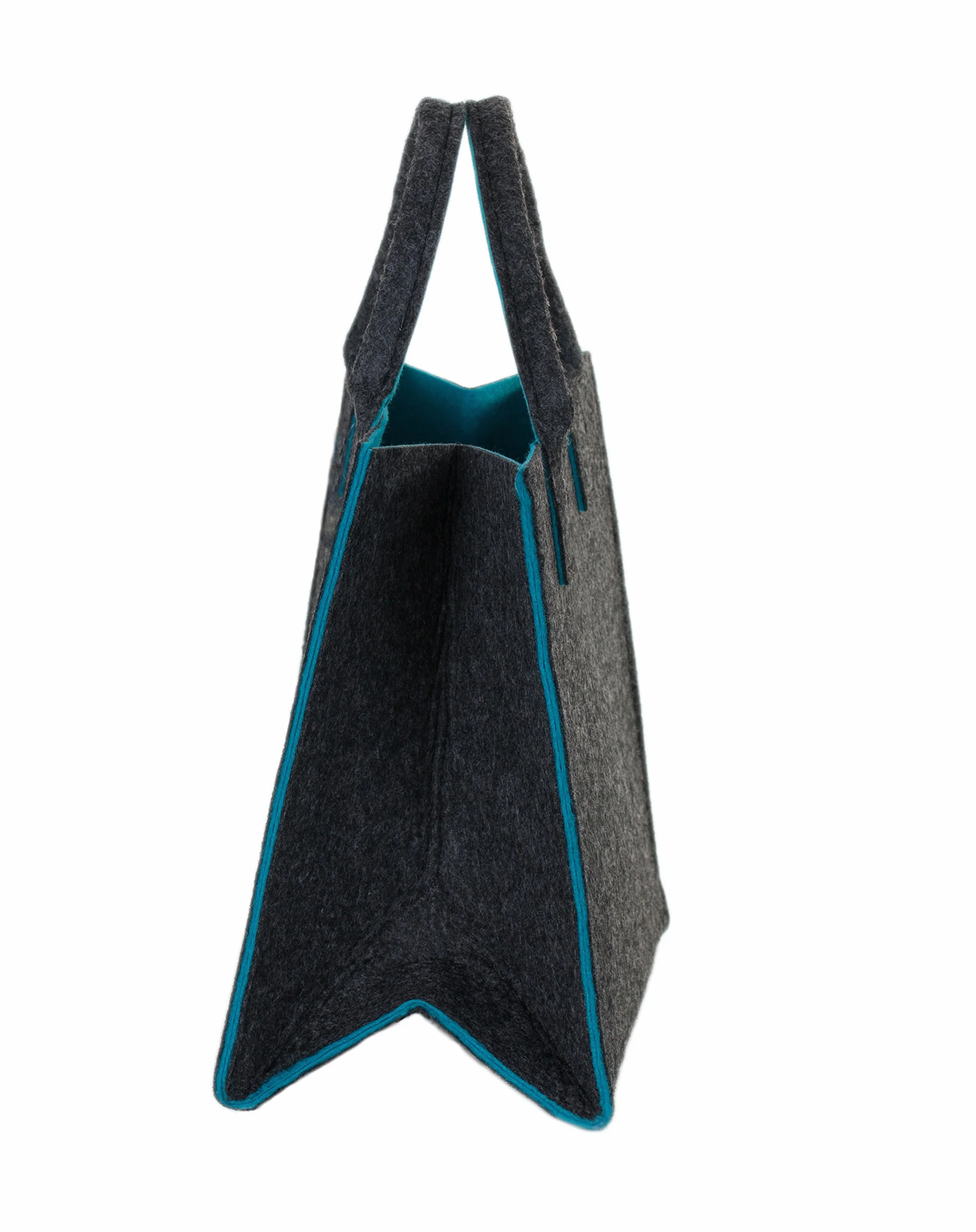 Brandsseller Praktyczna torba na zakupy Shoppingbag torba rekreacyjna pojemnik do przechowywania z filcu - ok. 35 x 20 x 28 cm - antracyt/petrol