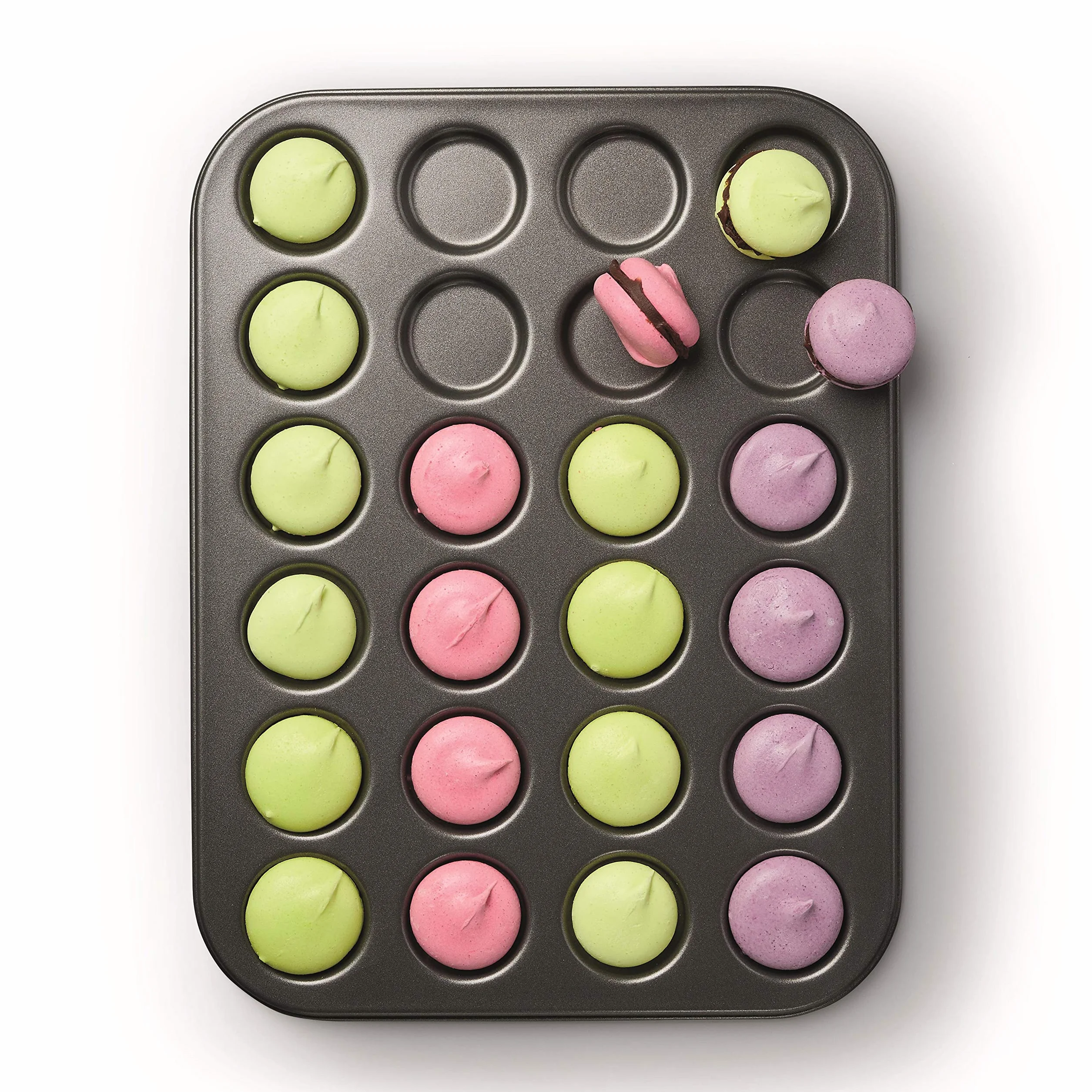 MasterClass Blacha do pieczenia makaroników Whoopie Pie Tin z powłoką nieprzywierającą bez PTFE PFOA BPA, 24 otwory, stal węglowa 1 mm, 35 x 27 cm