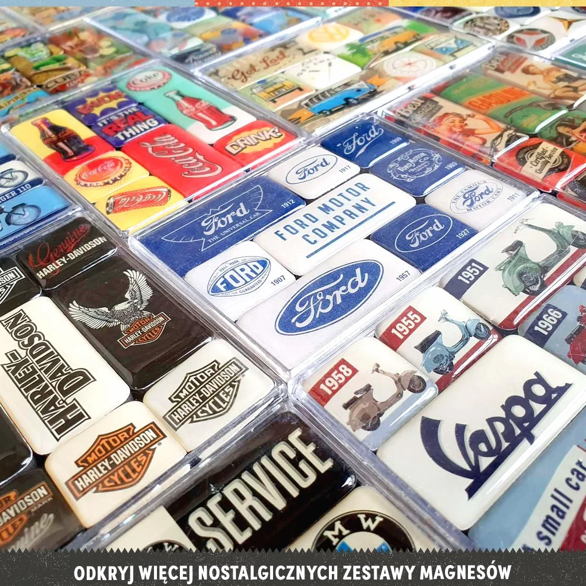 Nostalgic-Art Retro magnesy na lodówkę, 9 sztuk, Harley-Davidson – Bikes – Pomysł na prezent dla motocyklistów, Official License Product (OLP), zestaw magnesów, Styl vintage