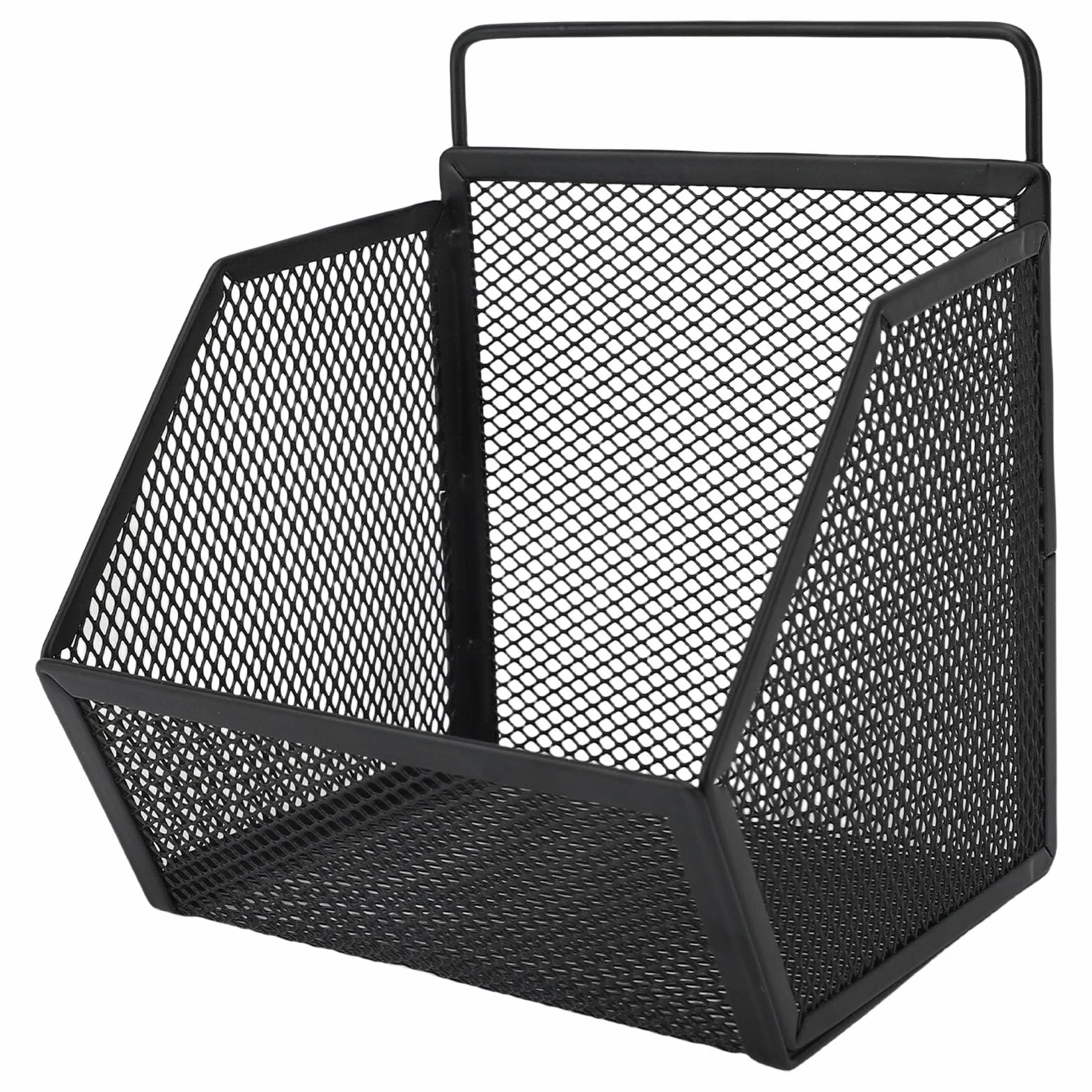 Annadue Annadue Samoprzylepny Kosz z Drutu Metalowego Otwarty Drut do Przechowywania w Kuchni w łazience, 13,2 X 10 X 15 Cm (WHITE) (WHITE) (BLACK)