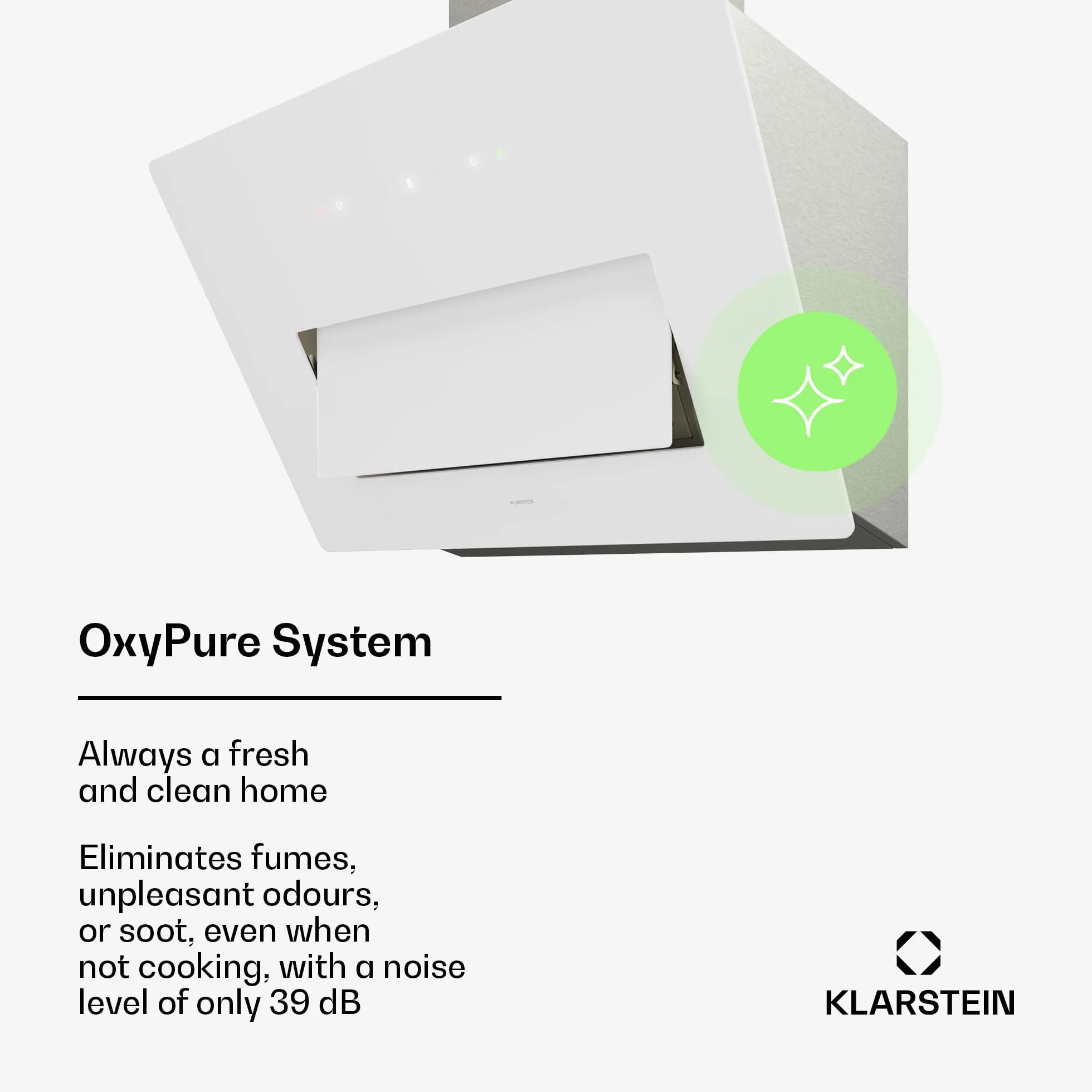 Klarstein SleekAir okap kuchenny – 60 cm okap podszafkowy, 686 m³/h, klasa efektywności energetycznej A++, dotykowy panel sterowania, oświetlenie LED 2700-6500 K
