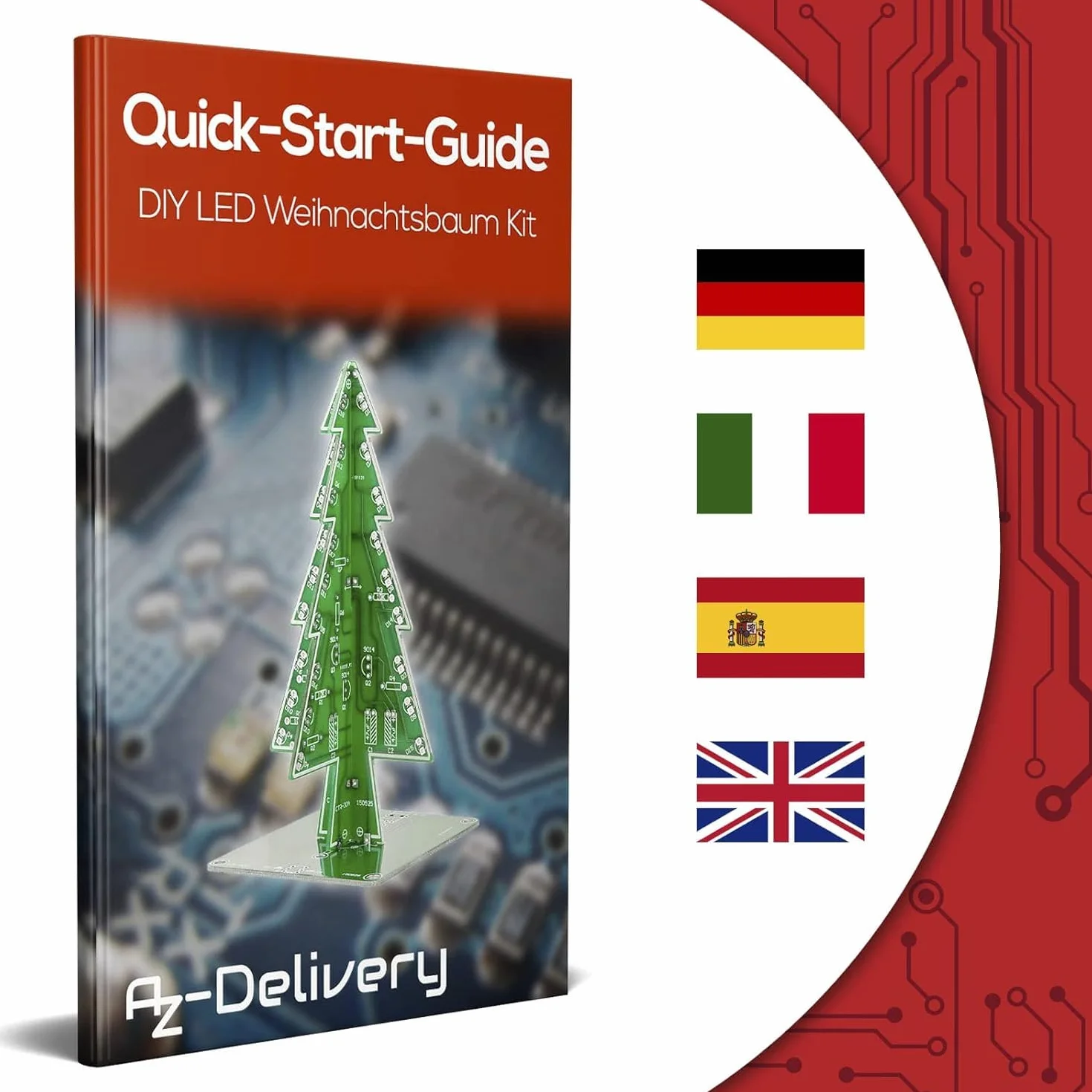 AZDelivery Zestaw choinkowy LED DIY do samodzielnego lutowania, w tym e-book!