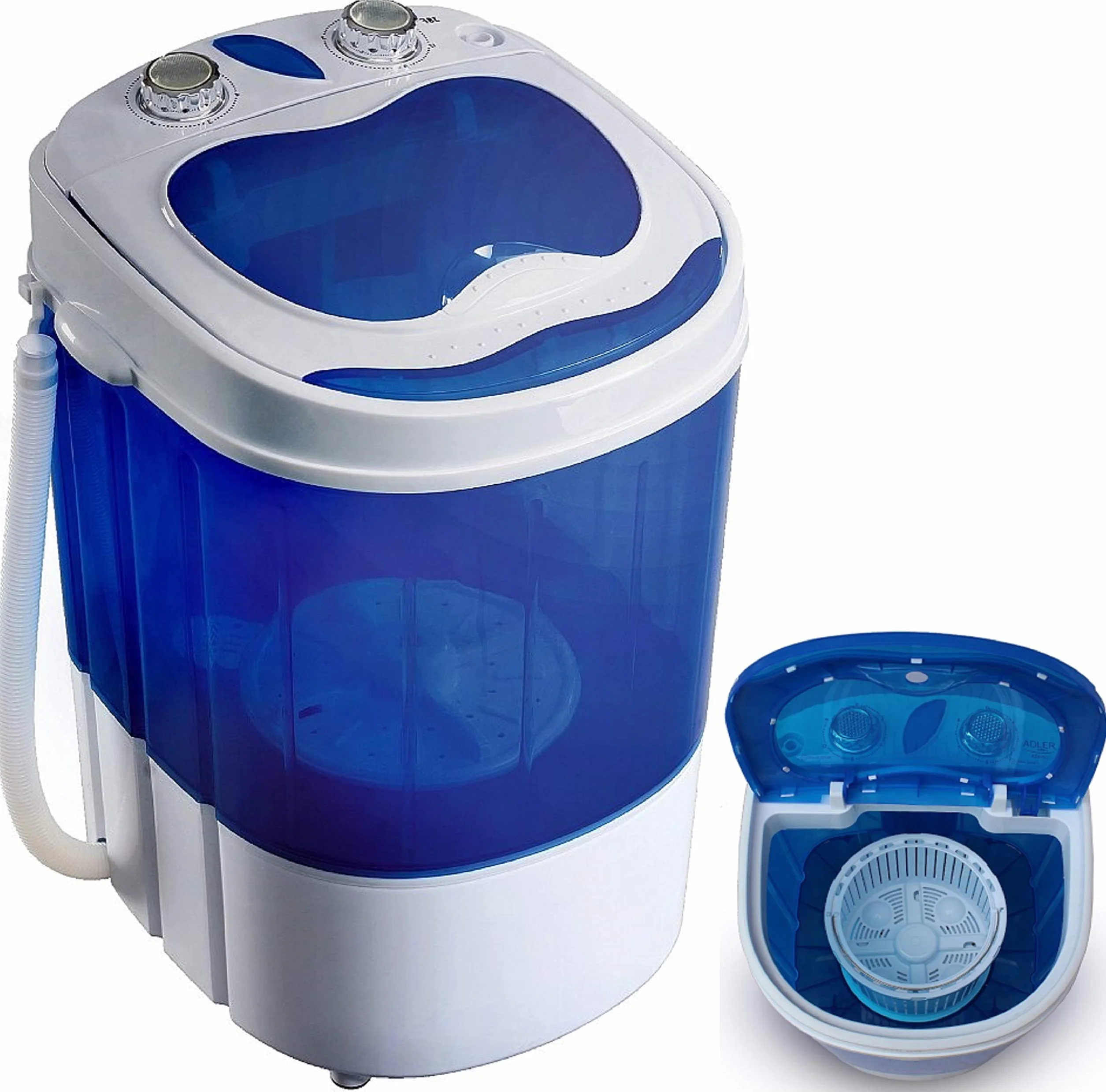 Pralko-wirówka, pralka automatyczna do 3 kg, pralka turystyczna, minipralka, na kemping, przenośna, ładowana od góry (1 komora)