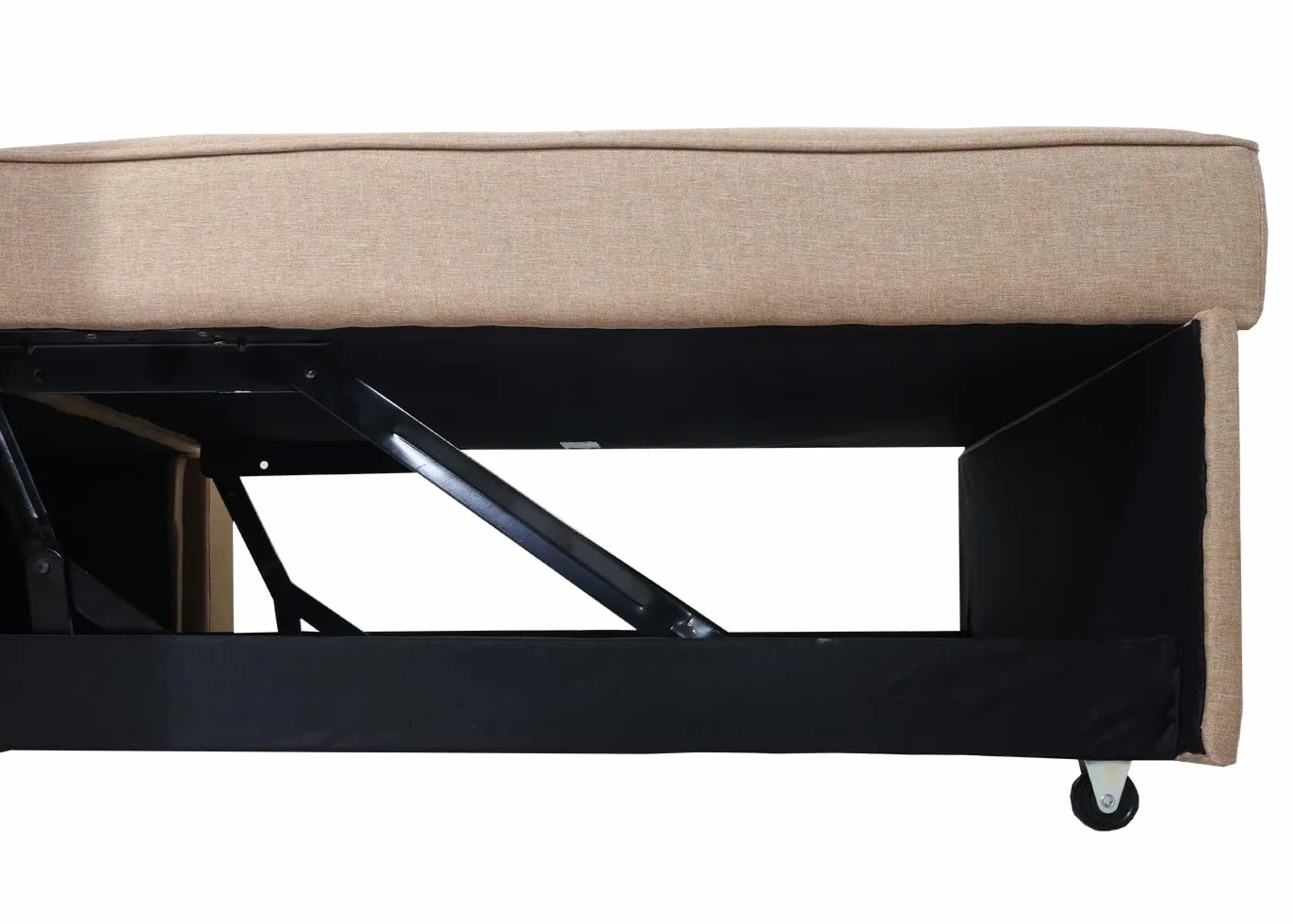 Mendler Fotel do spania HWC-L90, składany fotel z funkcją spania, łóżko dla gości, fotel relaksacyjny, powierzchnia do leżenia 197 x 103 cm, materiał/tkanina - taupe