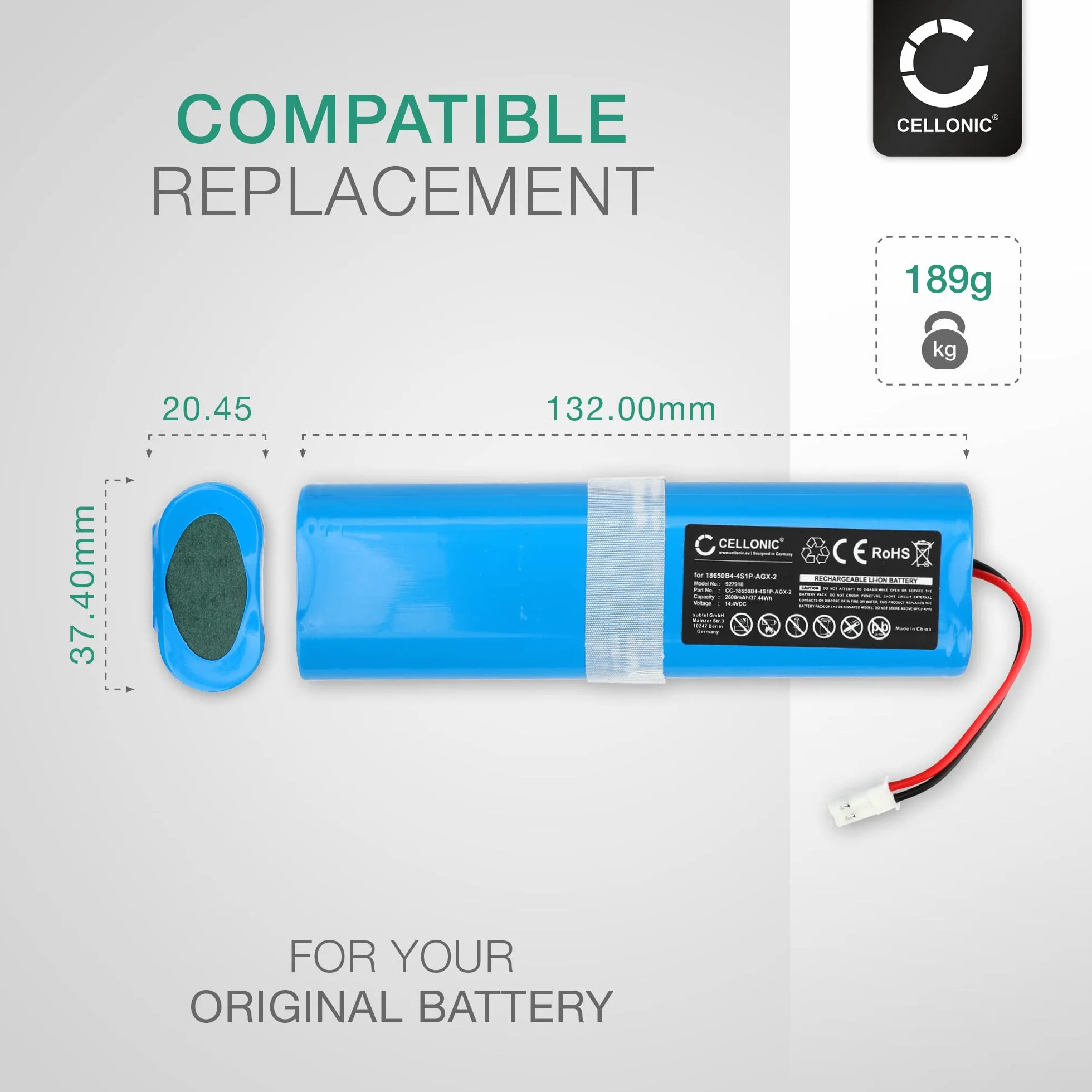 CELLONIC bateria zamienna do ILIFE Zaco V5s Pro V3s Pro V5x 14.4V 2600mAh litowo-jonowy