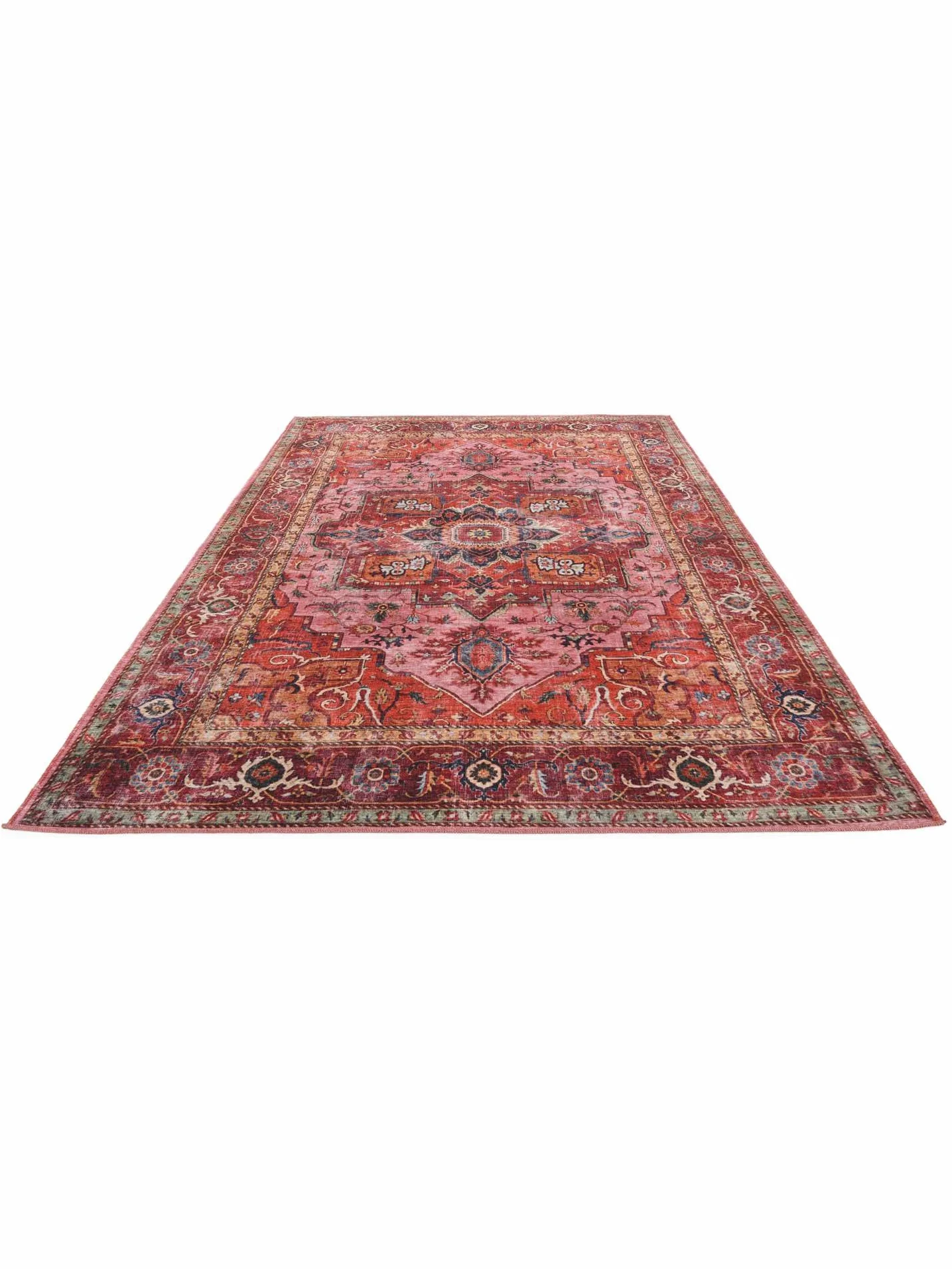 RugVista Georgia Oriental, Dywan, Orientalne, 160 x 230 cm, Prostokąt, Niski, Pokój dzienny, Sypialnia, Kuchnia, Prać w pralce, Czerwony/Różowy