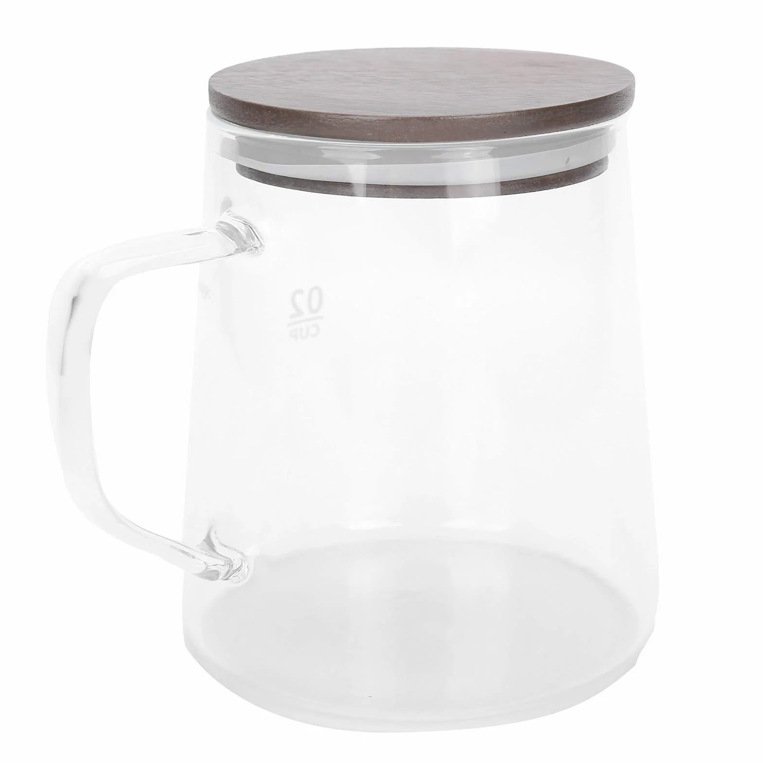 Fafeicy Szklana Karafka do Kawy z pokrywką, Uchwyt Termoizolacyjny Dwuwarstwowa Konstrukcja Przezroczysty Dzbanek do Kawy na Sok, herbatę, Mleko 300 Ml 500 Ml (500ML)