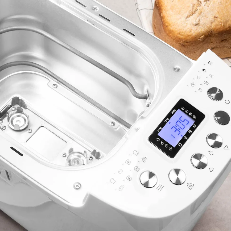 Cecotec Wypiekacz do chleba Bread&Co 1500 PerfectCook. 850 W, 1,5 Kg, 15 programów, 15 programowalnych godzin, 2 elementy grzewcze, misa odporna na mycie w zmywarce, książeczka z przepisami, Bread&Co 1500 PerfectCook.