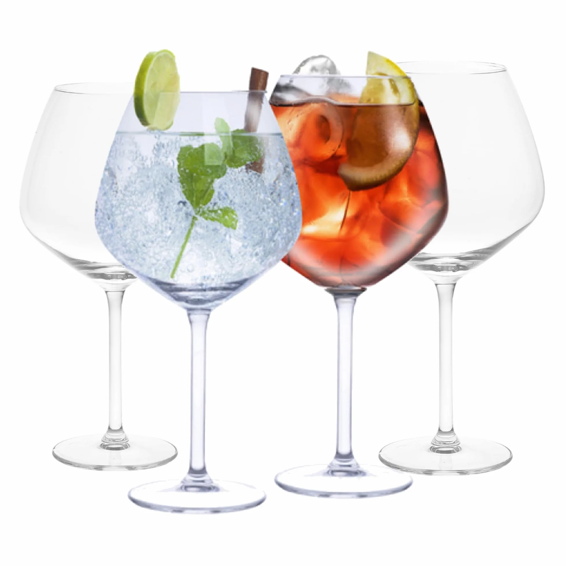 alpina Szklanki do ginu, duże, 730 ml, zestaw 4 kieliszków do ginu, w stylu Copa, koktajl, kieliszek do picia, prezent na imprezy, dom, naczynia barowe, pub, restauracja, wyroby szklane, 49630