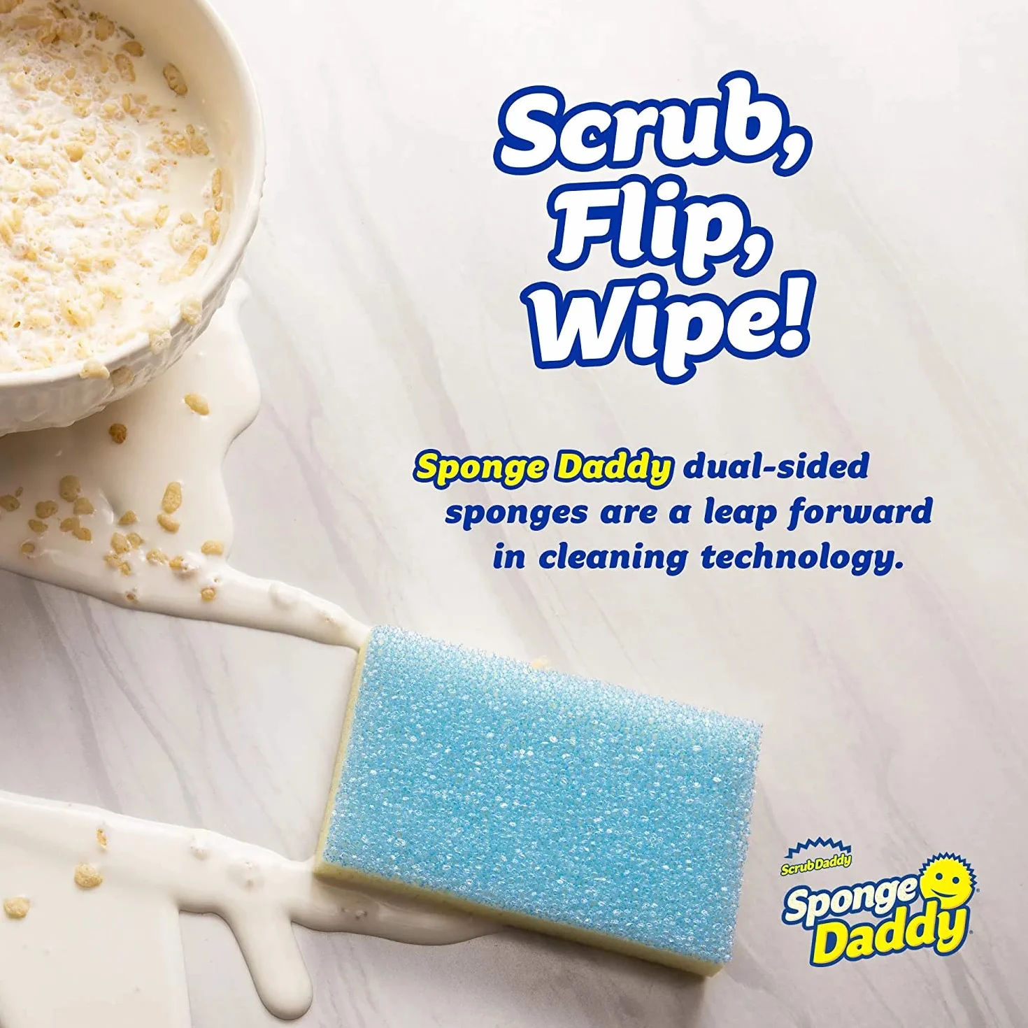 Scrub Daddy Sponge Daddy Gąbki do Czyszczenia, Wielokolorowy, 4 sztuki