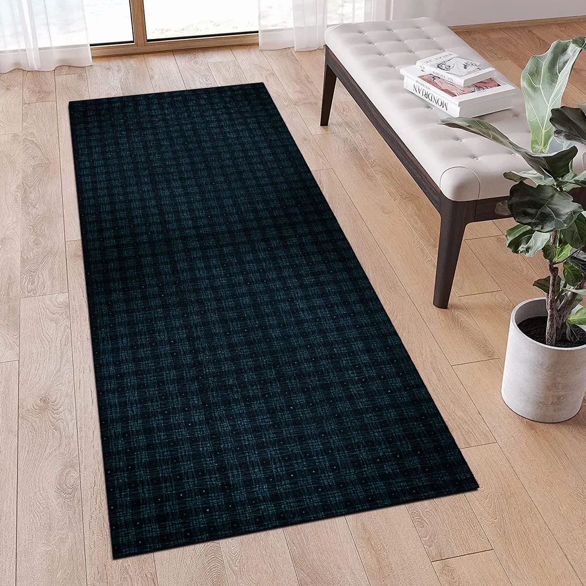 Dywan chodnik do przedpokoju, antypoślizgowy, ciemnoniebieski, 2 x 120 cm, nowoczesny, zmywalny, dekoracja domu, chodniki do kuchni, korytarza, salonu, wycieraczka z gumowym spodem, szerokość 40–120 cm