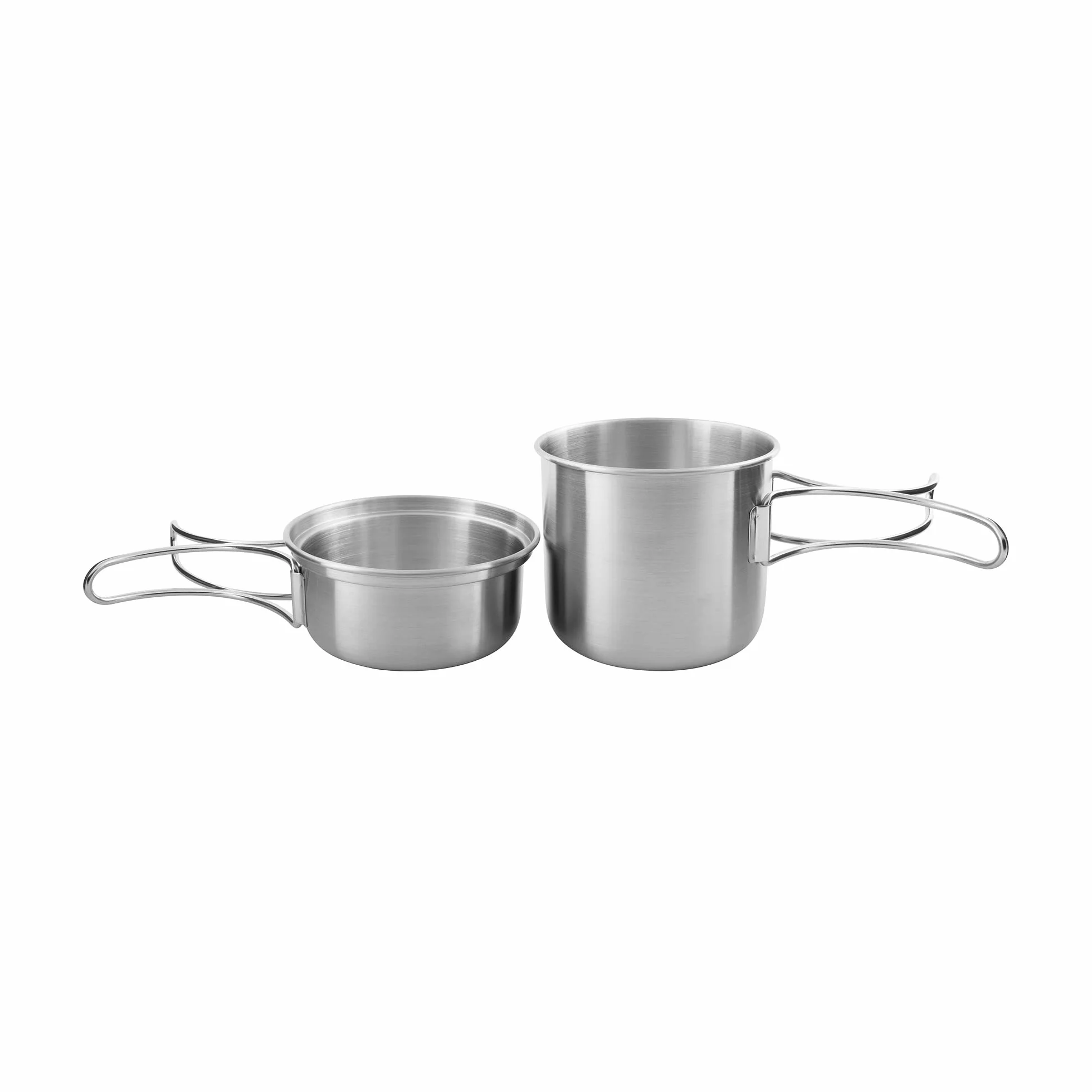 Tatonka Zestaw kubków Handle Mug (500/600/850 ml) – zestaw kubków ze stali nierdzewnej składający się z kubka i pokrywki – ze składanymi uchwytami i skalą objętości – kompatybilny z szeroką szyjką