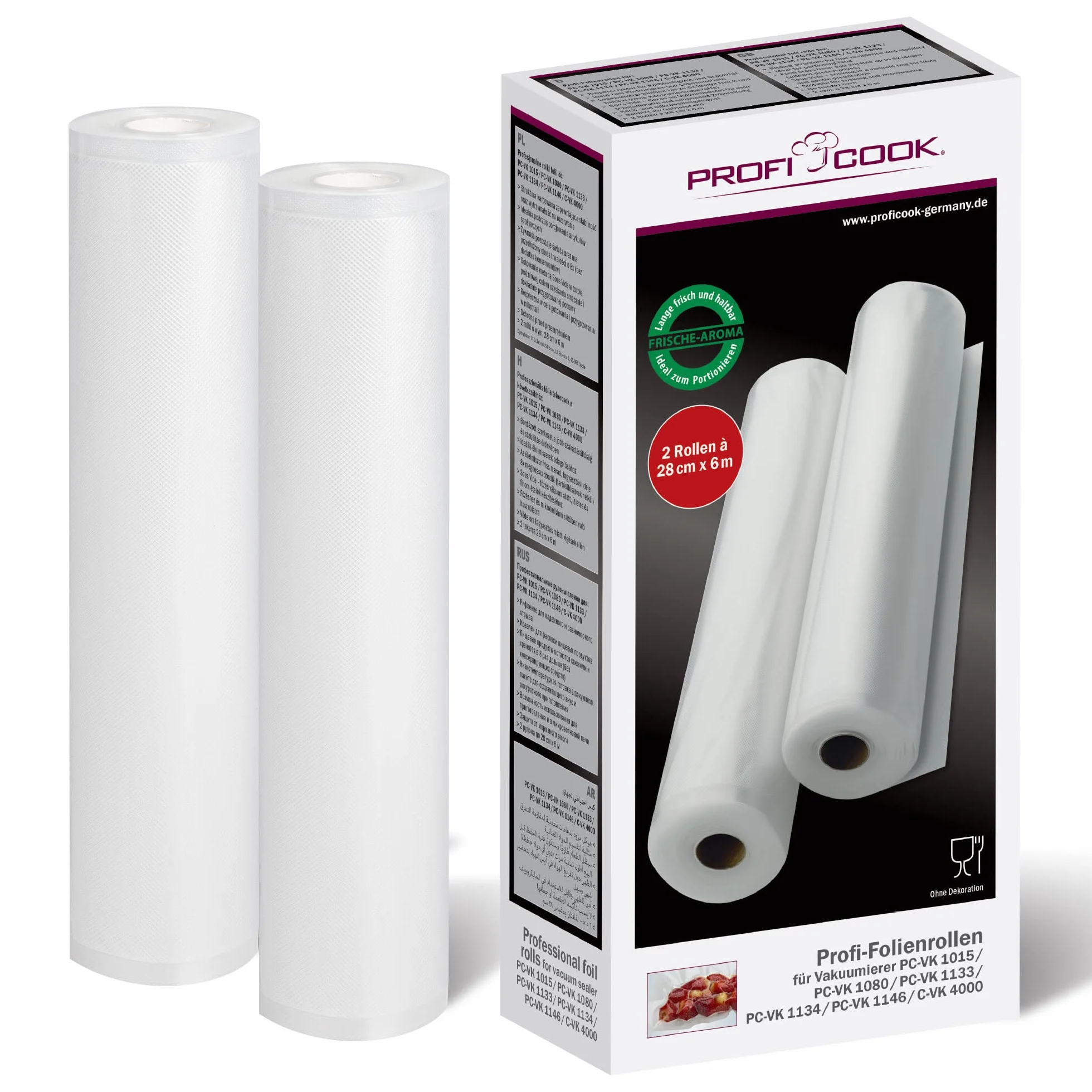 Proficook PC-VK 1146 Automatyczne Urządzenie Do Pakowania Próżniowego z Elektronicznym Czujnikiem Dotykowym, 120 W, Stal Szlachetna, Czarny/Srebrny