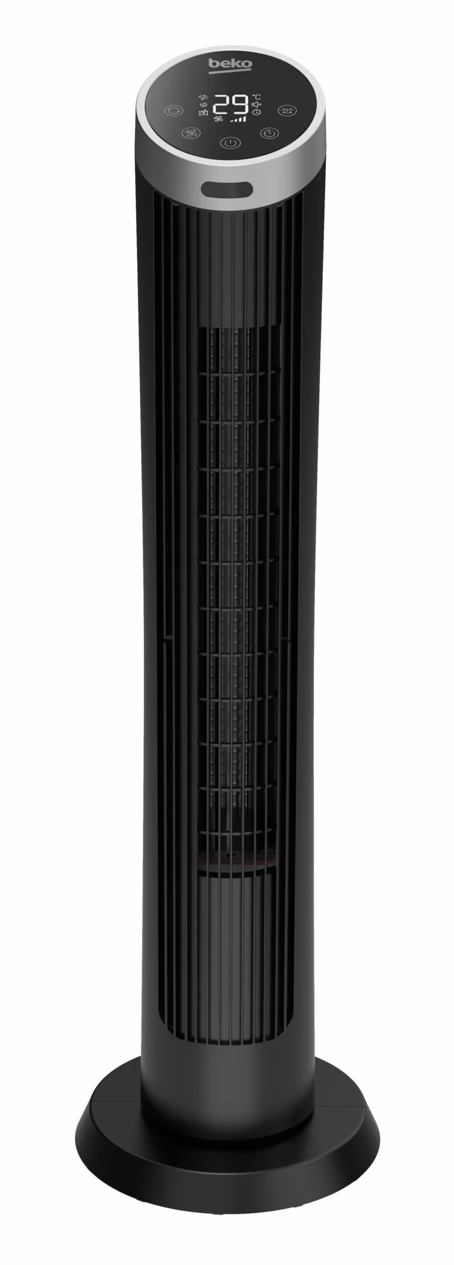 Beko EFW6900B cyfrowy wentylator wieżowy, 45 W, 4 prędkości, wyświetlacz LED, oscylacja 70°, 24 h timer, czarny
