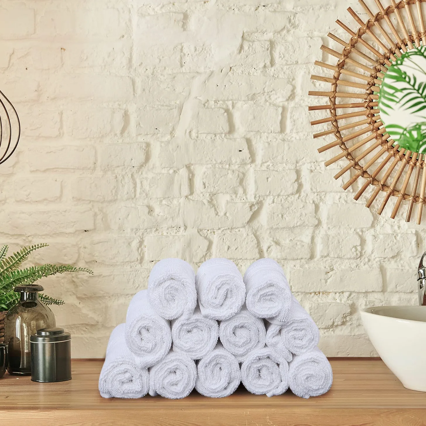 Utopia Towels - 12 luksusowych ściereczek, 30 x 30 cm - 100% bawełna Flanelowe ściereczki do twarzy Premia, bardzo chłonne i miękkie w dotyku (biały)