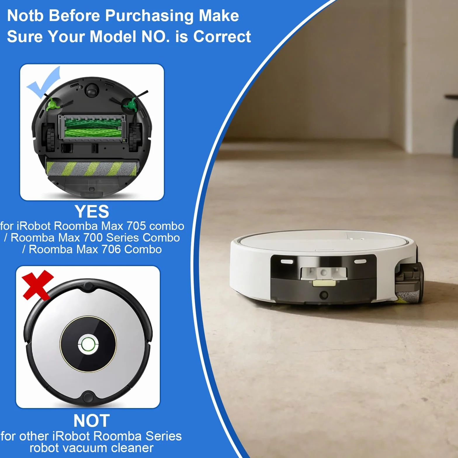 Rolka szczotki, części zamienne do robota odkurzającego iRobot Roomba Max 705 Combo/Roomba Max 700 Series Combo, 2 rolki szczotki akcesoria