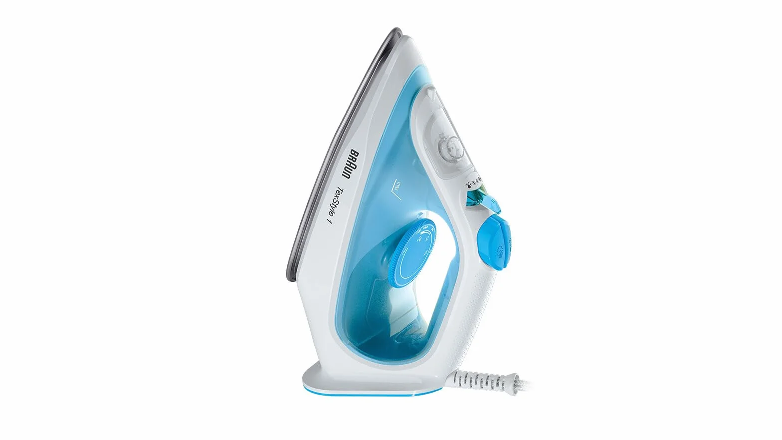 Braun TexStyle 1 SI 1050BL żelazko parowe z stopą żelazka SuperCeramic, pionowa para, 2000 W, niebieskie