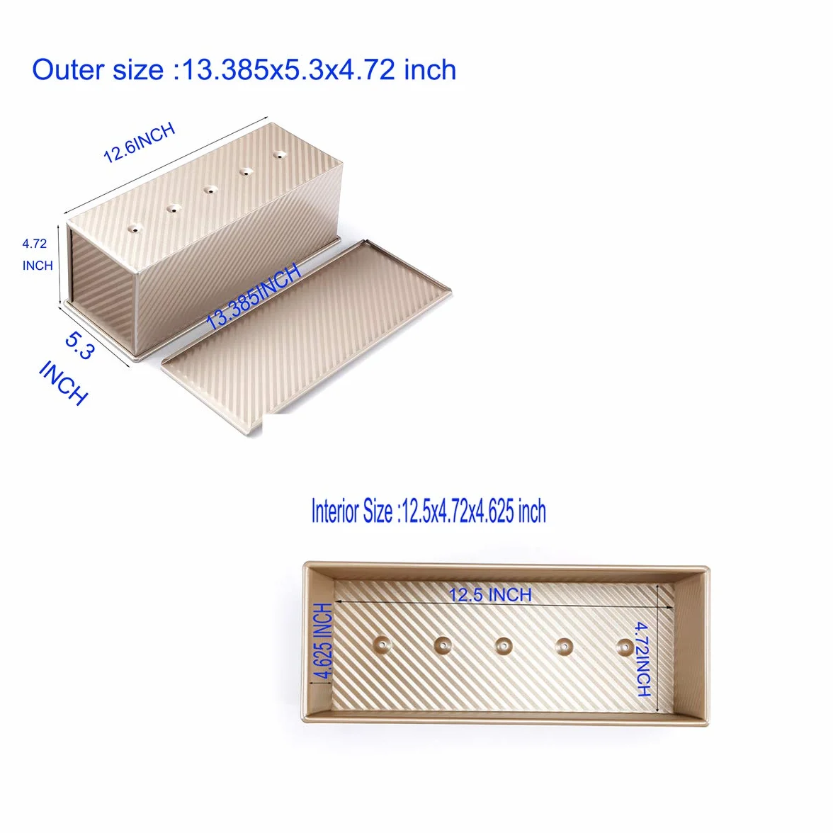 Monfish Pullman forma do bochenka chleba puszka z przesuwaną pokrywką stal aluminiowa 1000 g ciasto champgne gold nieprzywierająca 34 x 13,5 x 12 cm