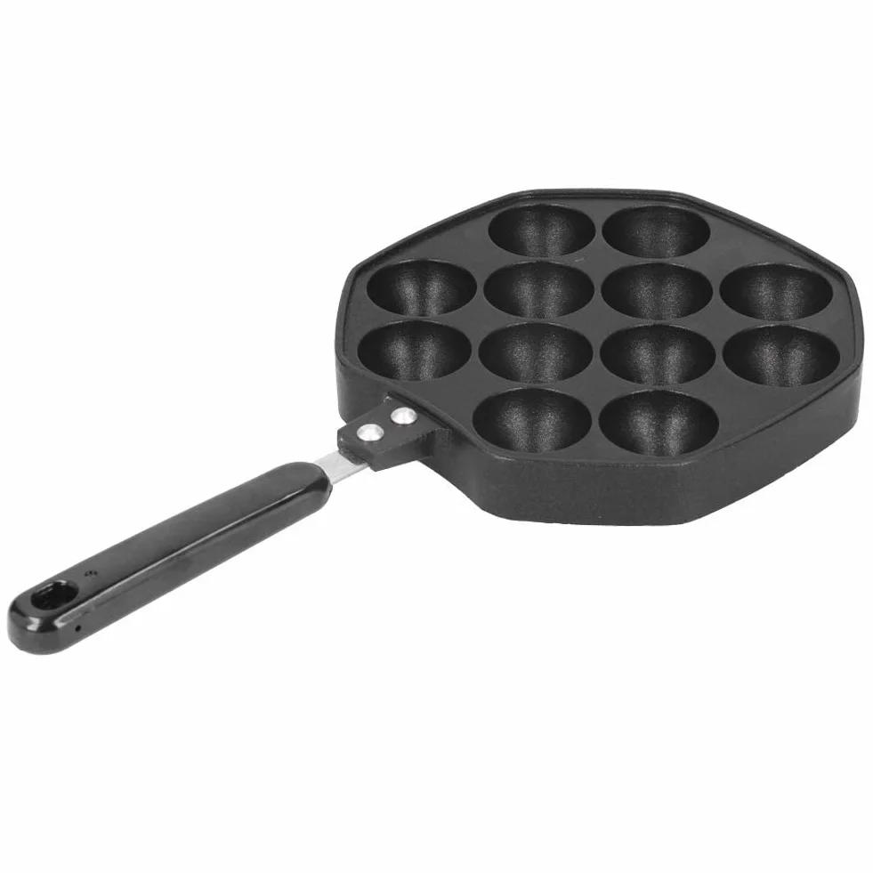 12 wgłębień nieprzywierająca blacha do pieczenia patelnia Takoyaki, domowa elektryczna aluminiowa patelnia Takoyaki, ośmiornica, kulki do jajek, ptysie do pieczenia, domowe narzędzia kuchenne