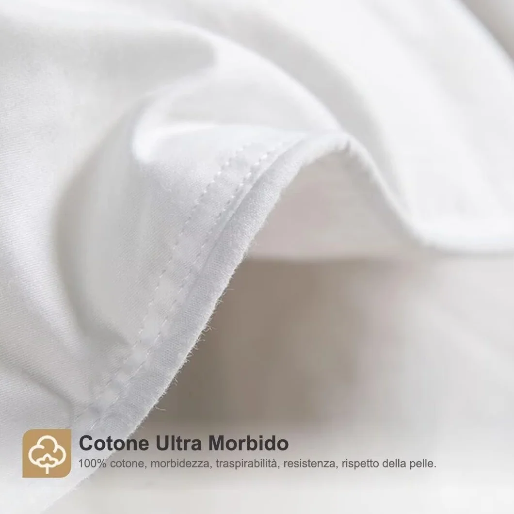 Kołdra letnia 200 x 200 cm wypełnienie puchowe 180 g/m2 100% bawełna organiczna Oeko-Tex RDS biała