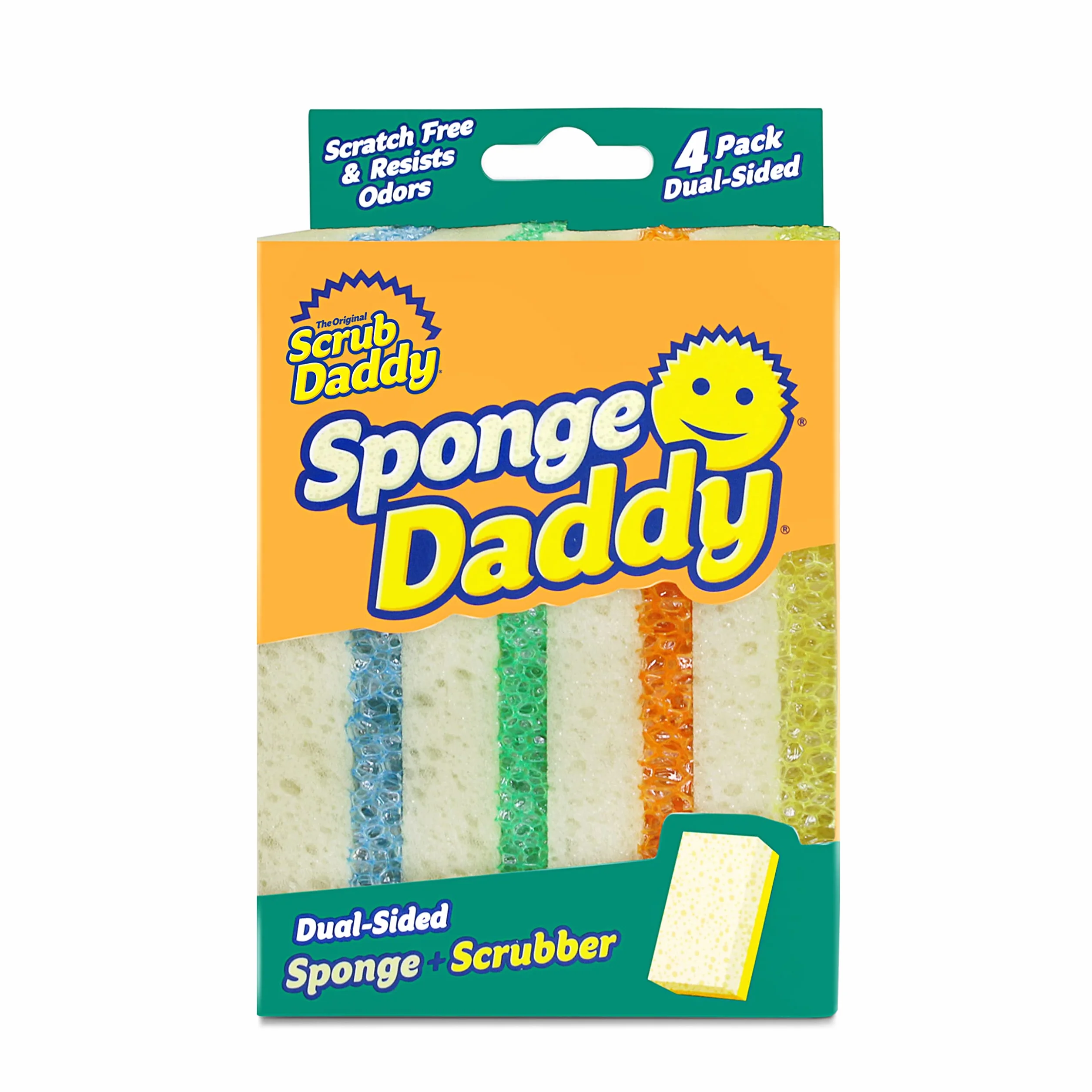 Scrub Daddy Sponge Daddy Gąbki do Czyszczenia, Wielokolorowy, 4 sztuki