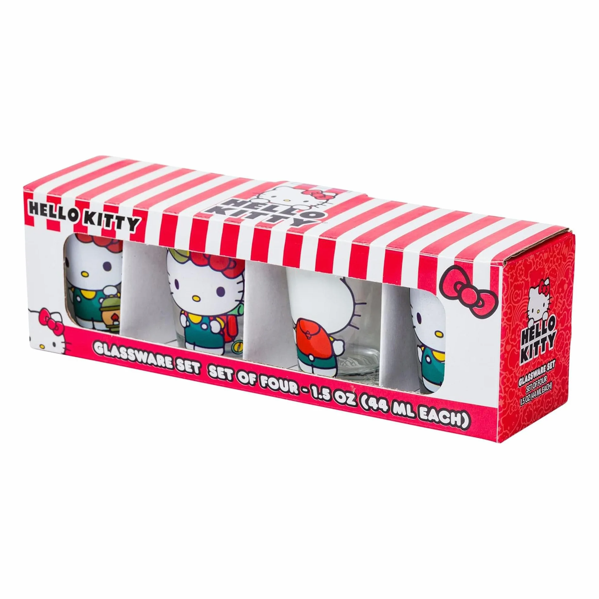 Silver Buffalo Sanrio Hello Kitty Camping 4-pak mini szklany zestaw 42,5 g