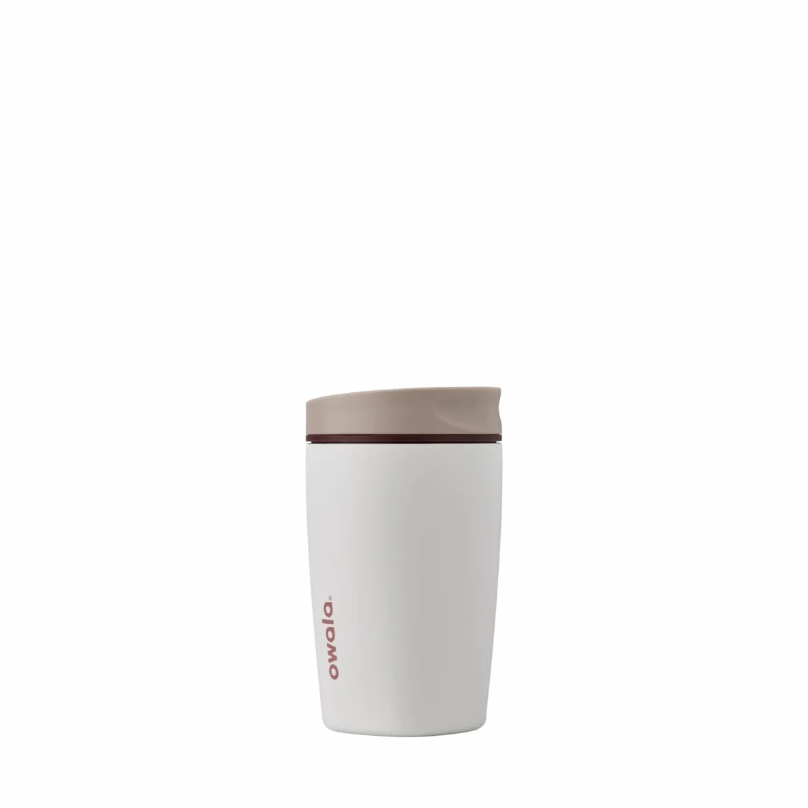 Owala SmoothSip Slider izolowany kubek do kawy ze stali nierdzewnej, wielokrotnego użytku, kubek podróżny na gorącą kawę, bez BPA, 355 ml, ziarno wanilii