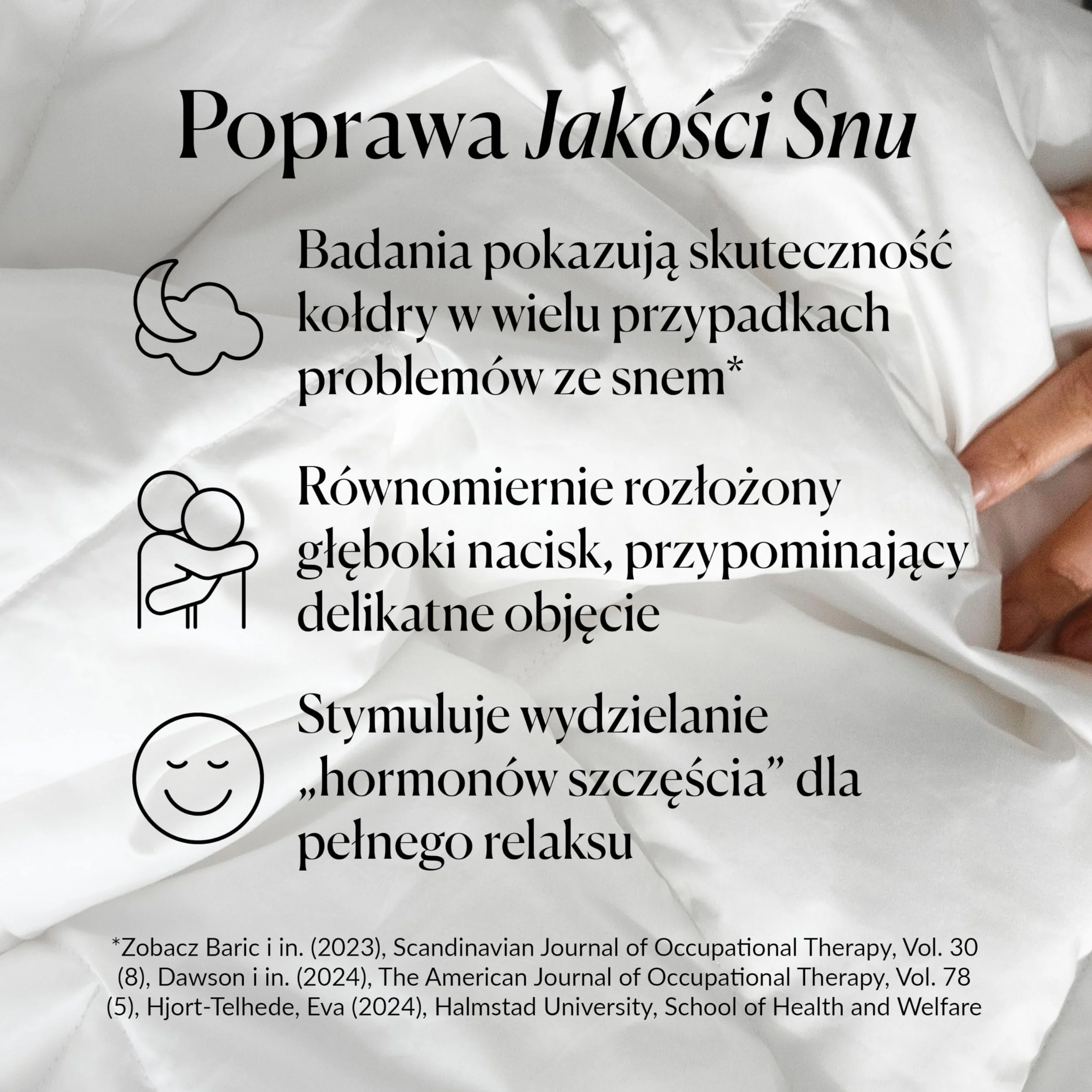 CURA Pearl Classic 150x210 3kg Premium Bawełniany koc obciążeniowy - kołdra obciążeniowa – łagodzi objawy bezsenności, stresu i niepokoju, biały/biała