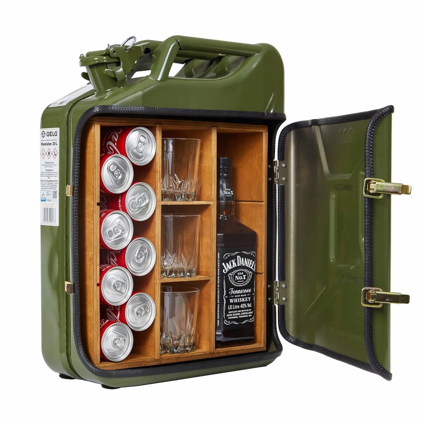 Kanister Mini Bar 20l Szafka Minibarek Whisky Zestaw Zielony