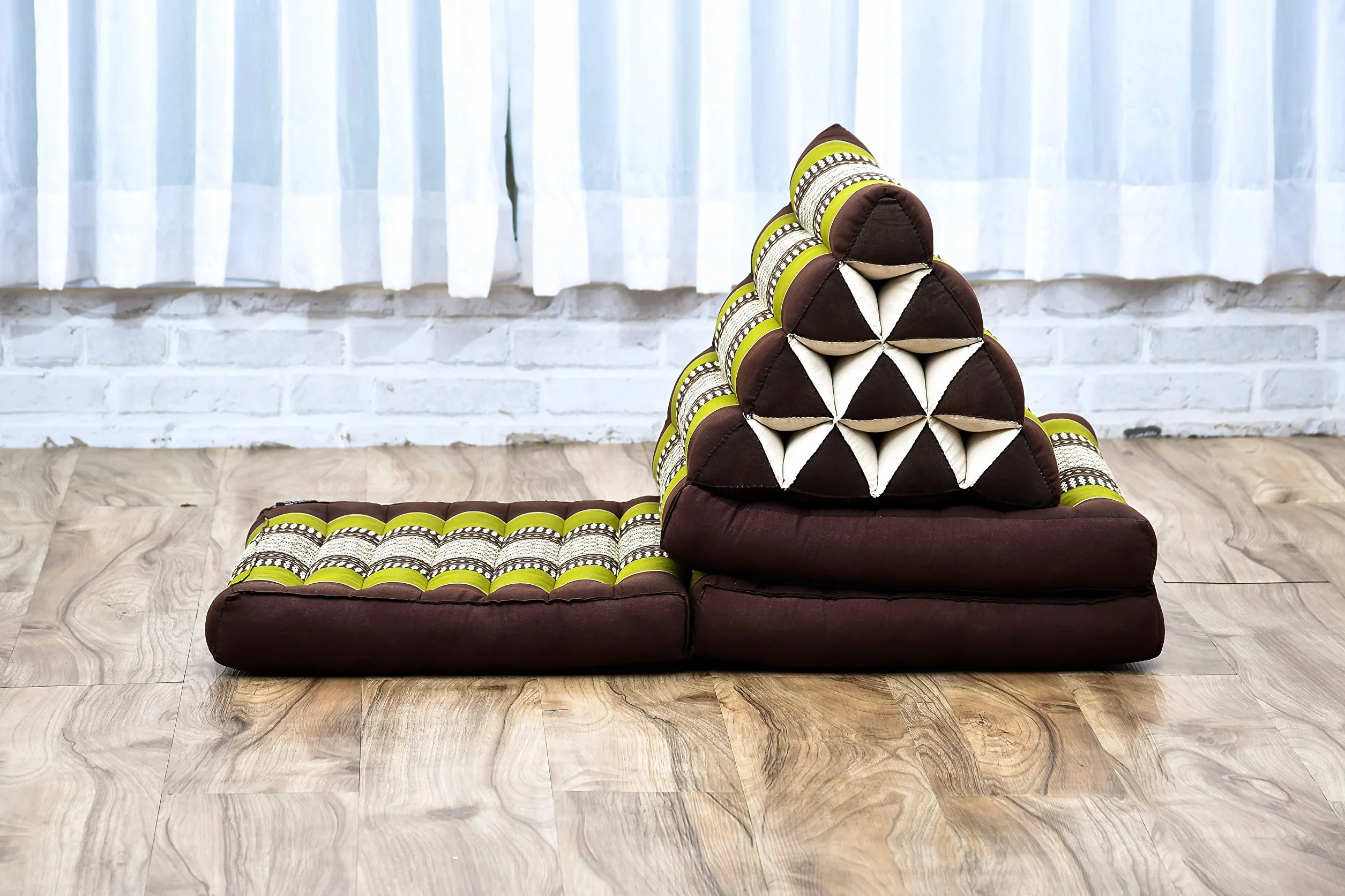 Leewadee Tajska Mata Podłogowa 170 x 53 cm - Kapok Składane Siedzisko Oparcie Lounge