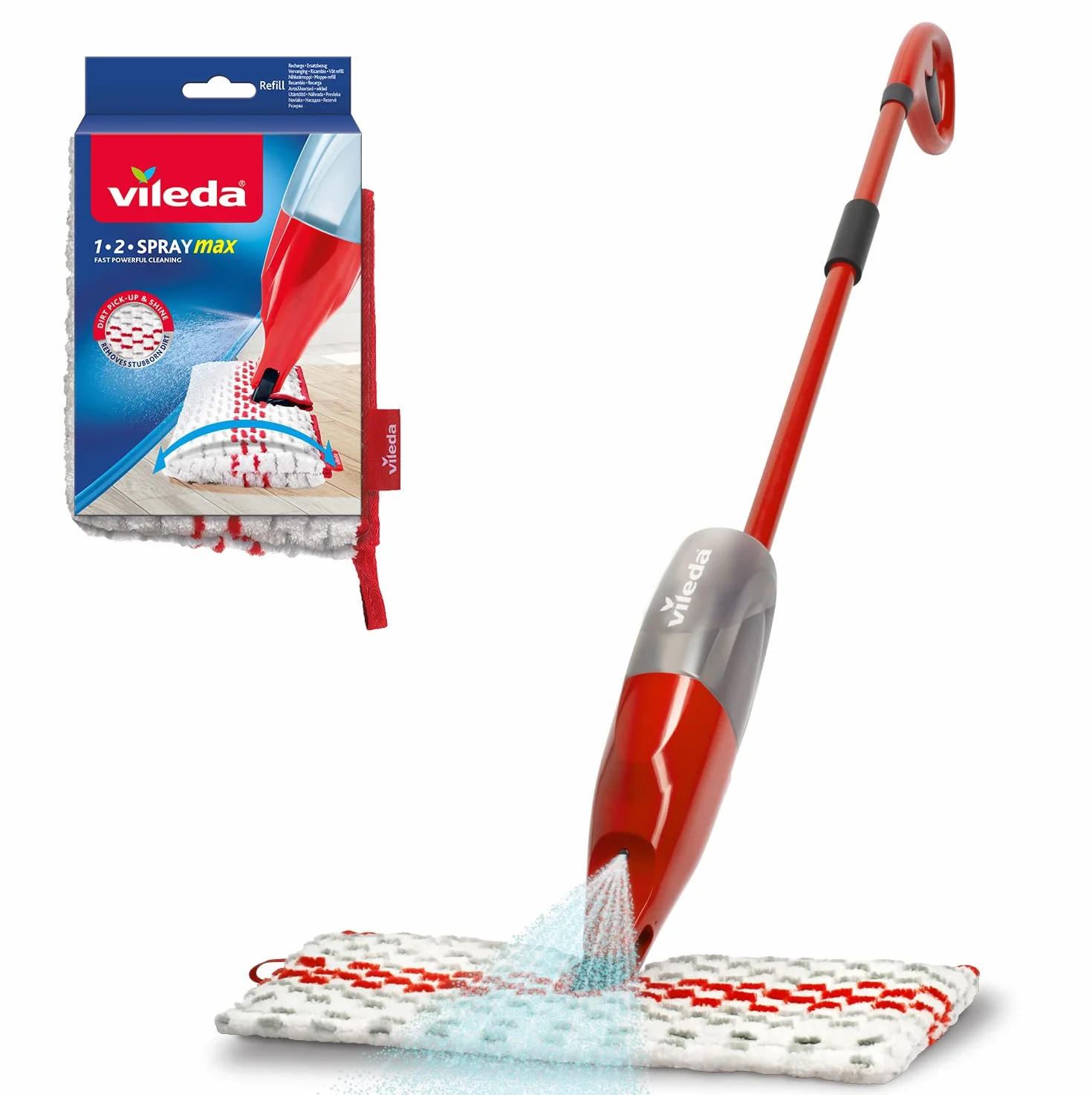 Vileda 1-2 Spray MAX BOX Mop płaski ze spryskiwaczem i zbiornikiem