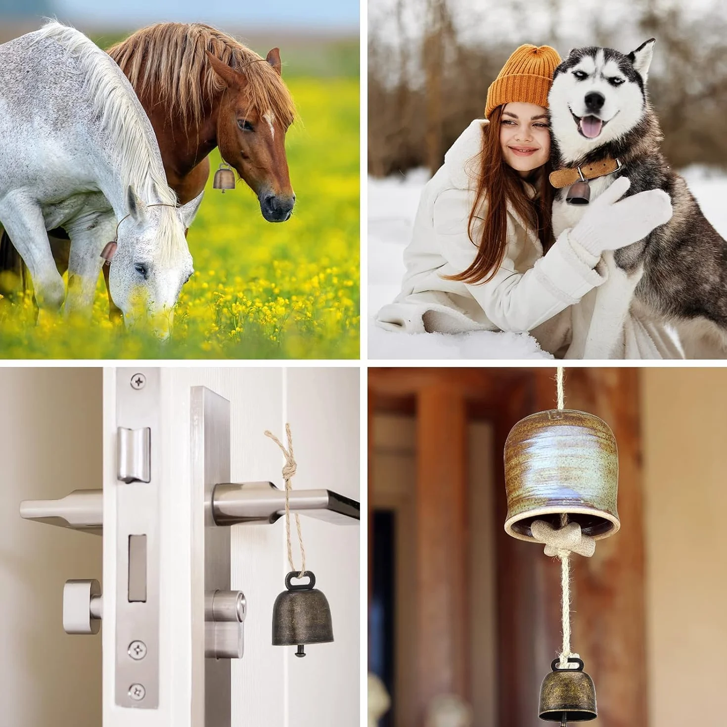 LATRAT 10 sztuk dzwonków do krowiego rzemiosła dzwonki miedziane dzwonki kozie metalowe dzwonki charms DIY koza, krowa, koza, koza, dzwonek zwierzęcy