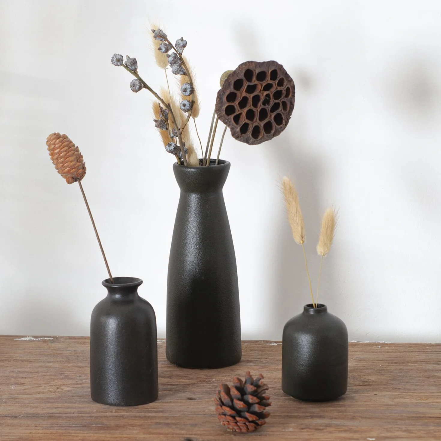 CEMABT Ceramiczne Wazon Zestaw 3 Małych Wazonów na Kwiaty Dekoracja Domu