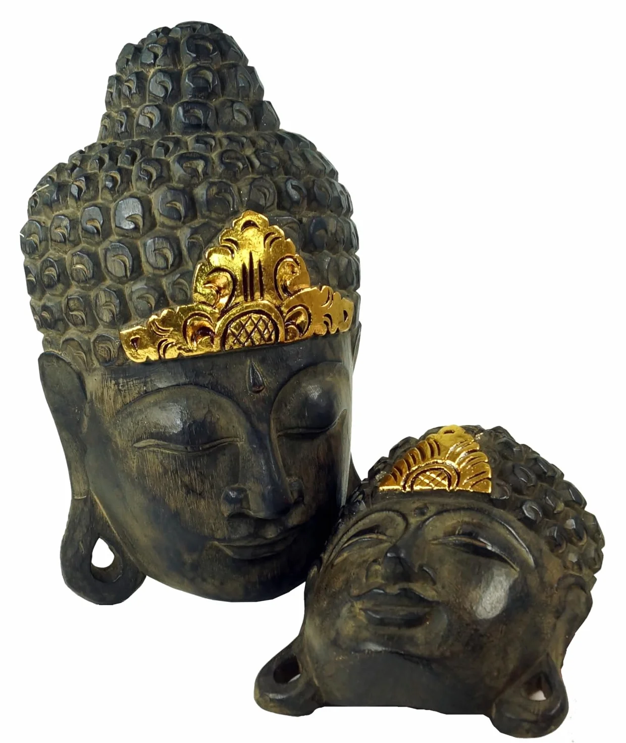 GURU SHOP Maska Budda ze złotą ozdobą w 3 rozmiarach, rozmiar: 43 cm, Budda