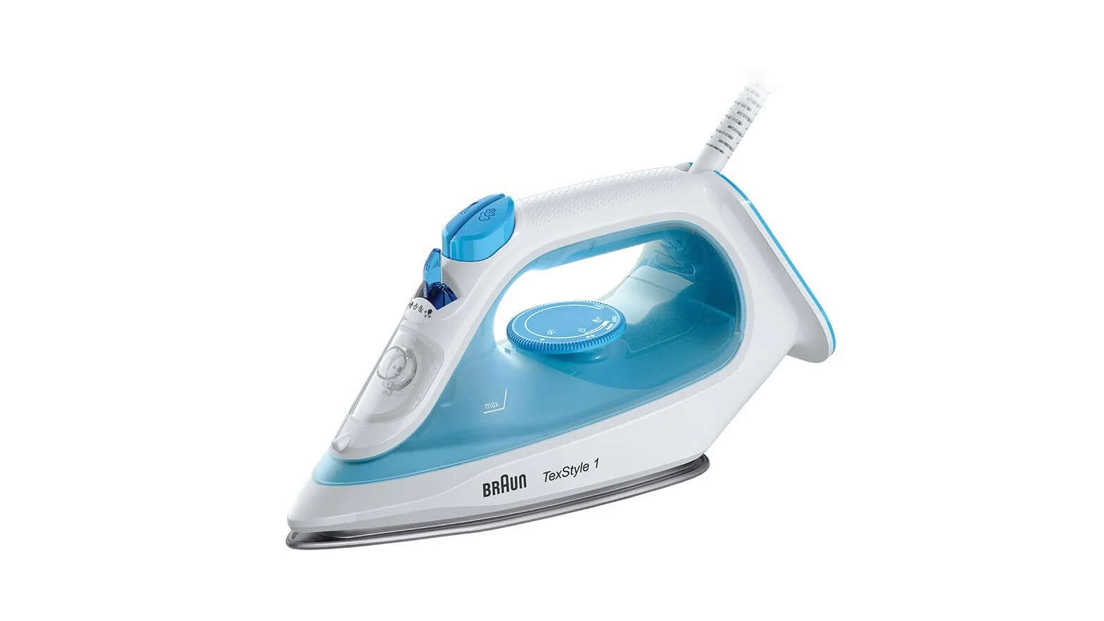 Braun TexStyle 1 SI 1050BL żelazko parowe z stopą żelazka SuperCeramic, pionowa para, 2000 W, niebieskie