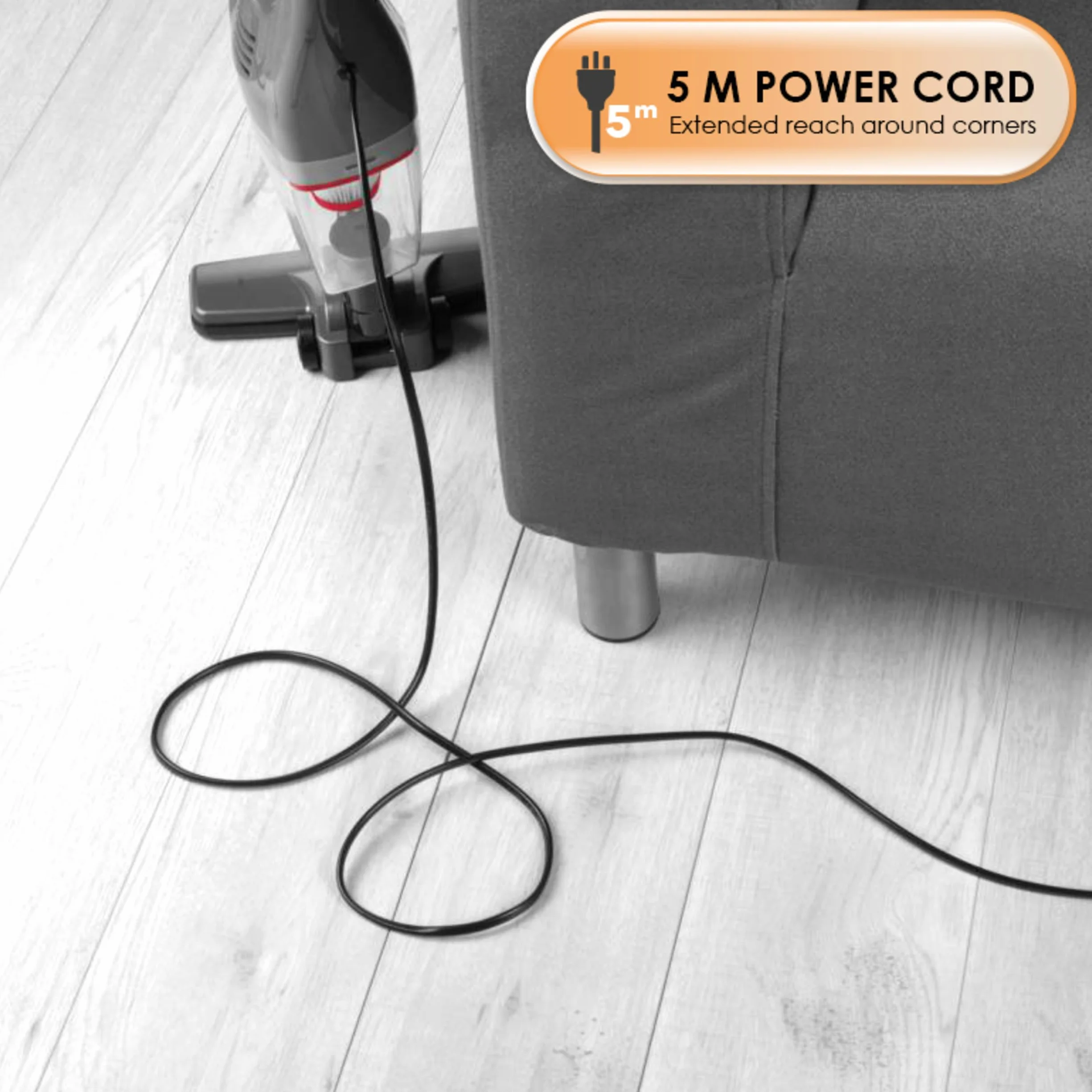 Beldray BEL0770N-GRY 2-in-1 Stick Handheld Vacuum Cleaner 600W Bagless HEPA Filter Grey