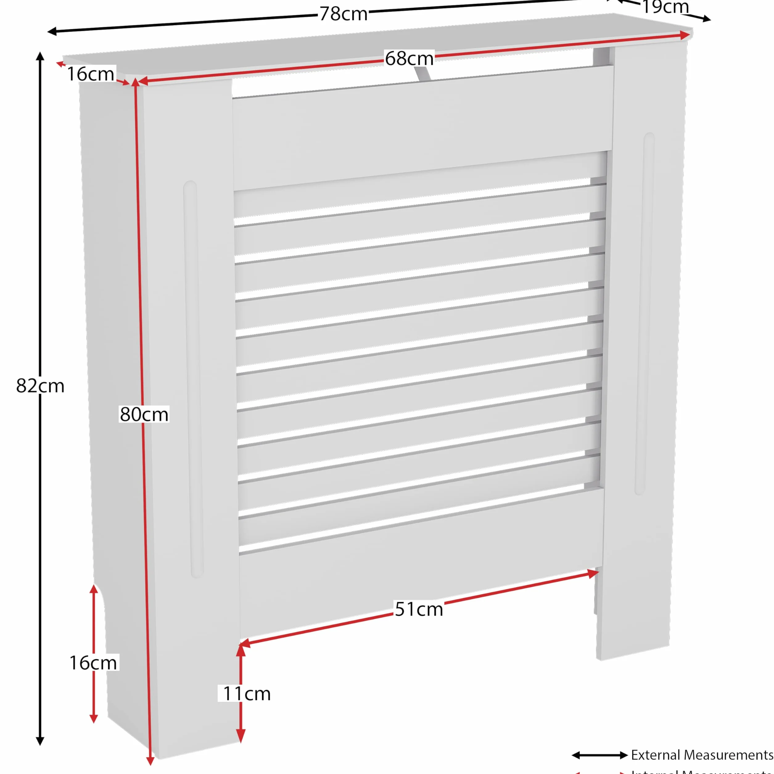 Vida Designs Milton osłona grzejnika biała MDF mała 82x78x19 cm