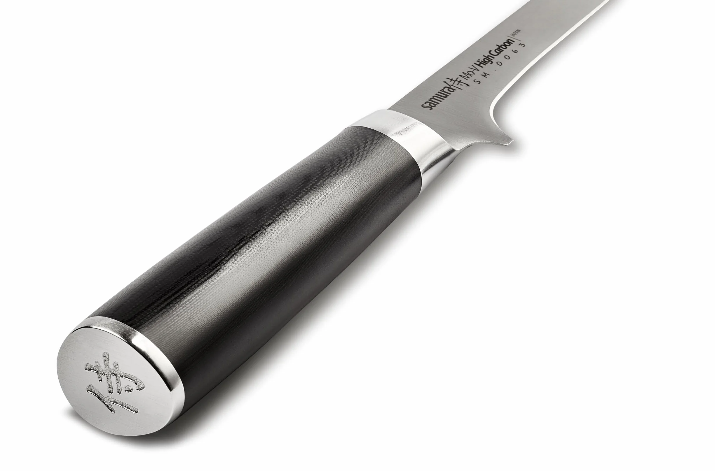 Samura MO-V Profi Ausbeinmesser ultra-scharf, groß und flexibel, aus japanisch AUS 8 Edelstahl, 16,5 cm Klinge, mit G10 Handgriff aus Carbon, Filetiermesser, gebogen