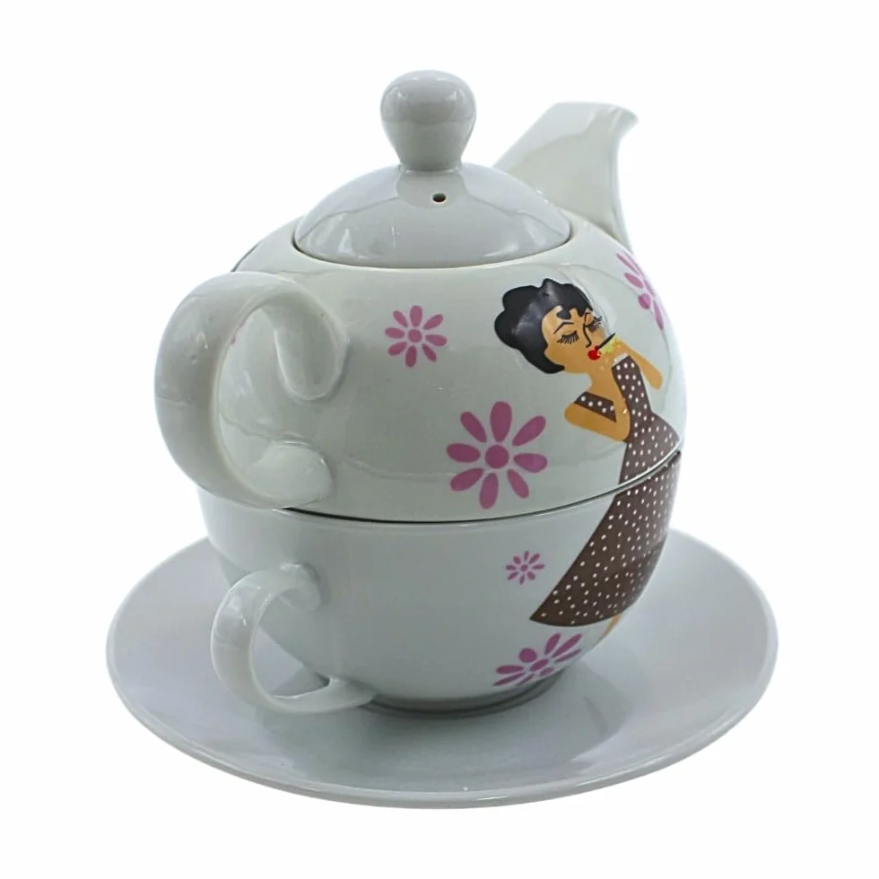 Porcelanowy dzbanek, dzbanek do herbaty, zestaw Tea for one, dzbanek do serwowania herbaty, retro dzbanek do herbaty, serwis do herbaty, filiżanka do herbaty z dzbankiem do herbaty, zestaw dzbanków do