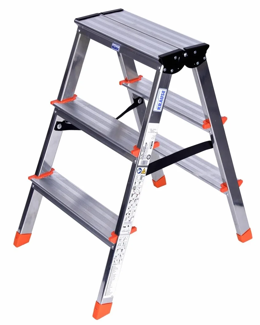 Krause Dopplo Double Sided Step Ladder Silver